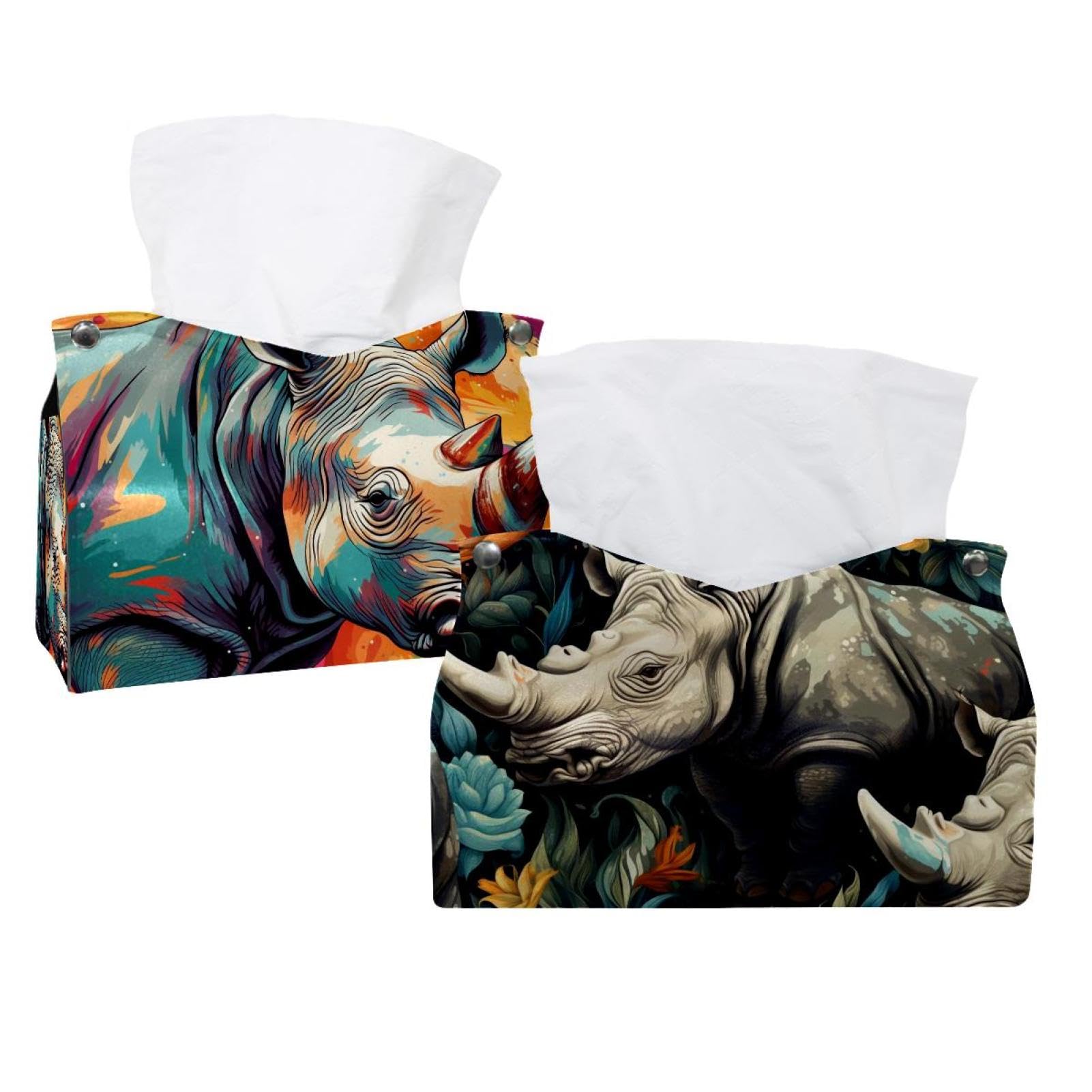 Boîtes à mouchoirs Rhinoceros (lot de 2) en distributeur chic pour l'hôtellerie