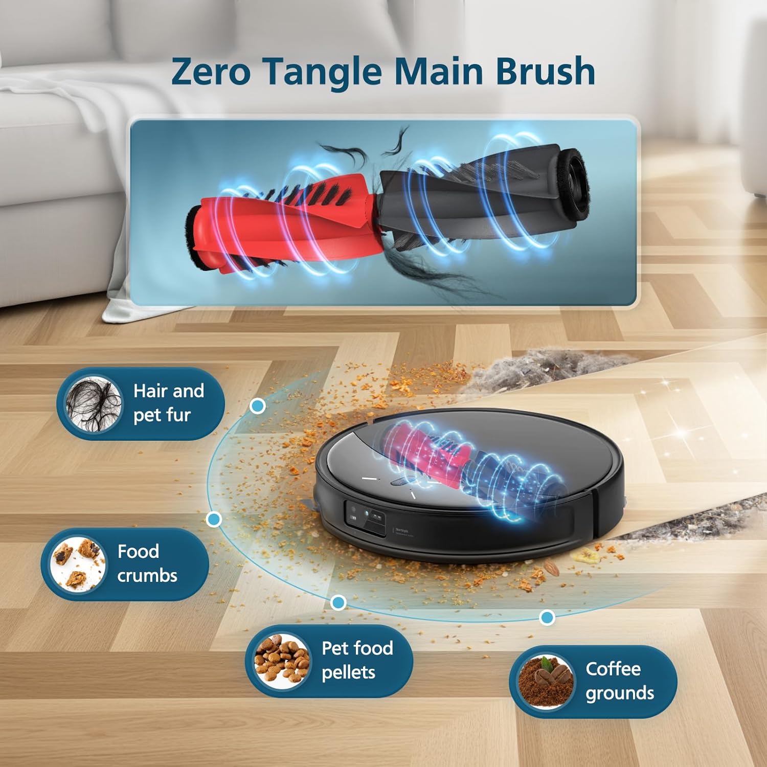 Saros 10R Accessories for Roborock Saros 10R / Qrevo CurvX Robot Vacuum, Replacement Parts with 4 Dust Bags, 4 Mop Pads, 4 HEPA Filters, 6 Side Brushes, Dual Zero-Tangling Main Brush