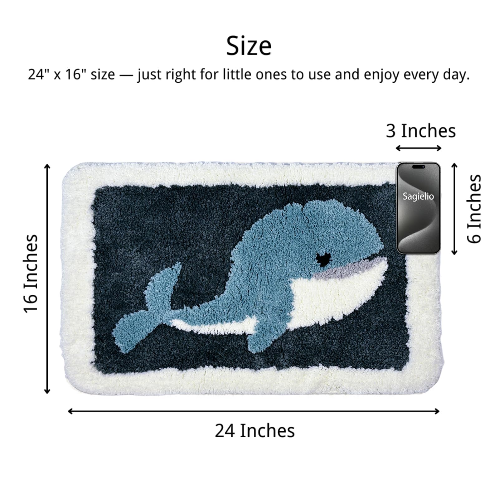 Alfombra de baño de microfibra con diseño de ballena, alfombra de baño para niños, decoración náutica con peces y océano, antideslizante, suave, absorbente, lavable a máquina, tapete de baño 3