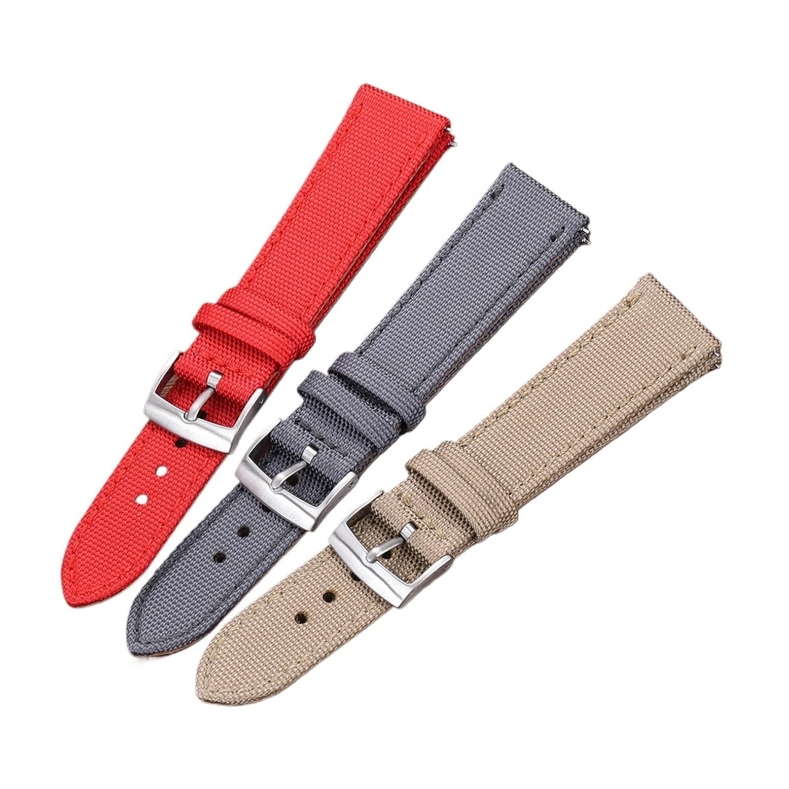 Cinturini, Cinturini for Orologi con Cinturino for Orologio a sgancio rapido(Khaki Silver,22mm)