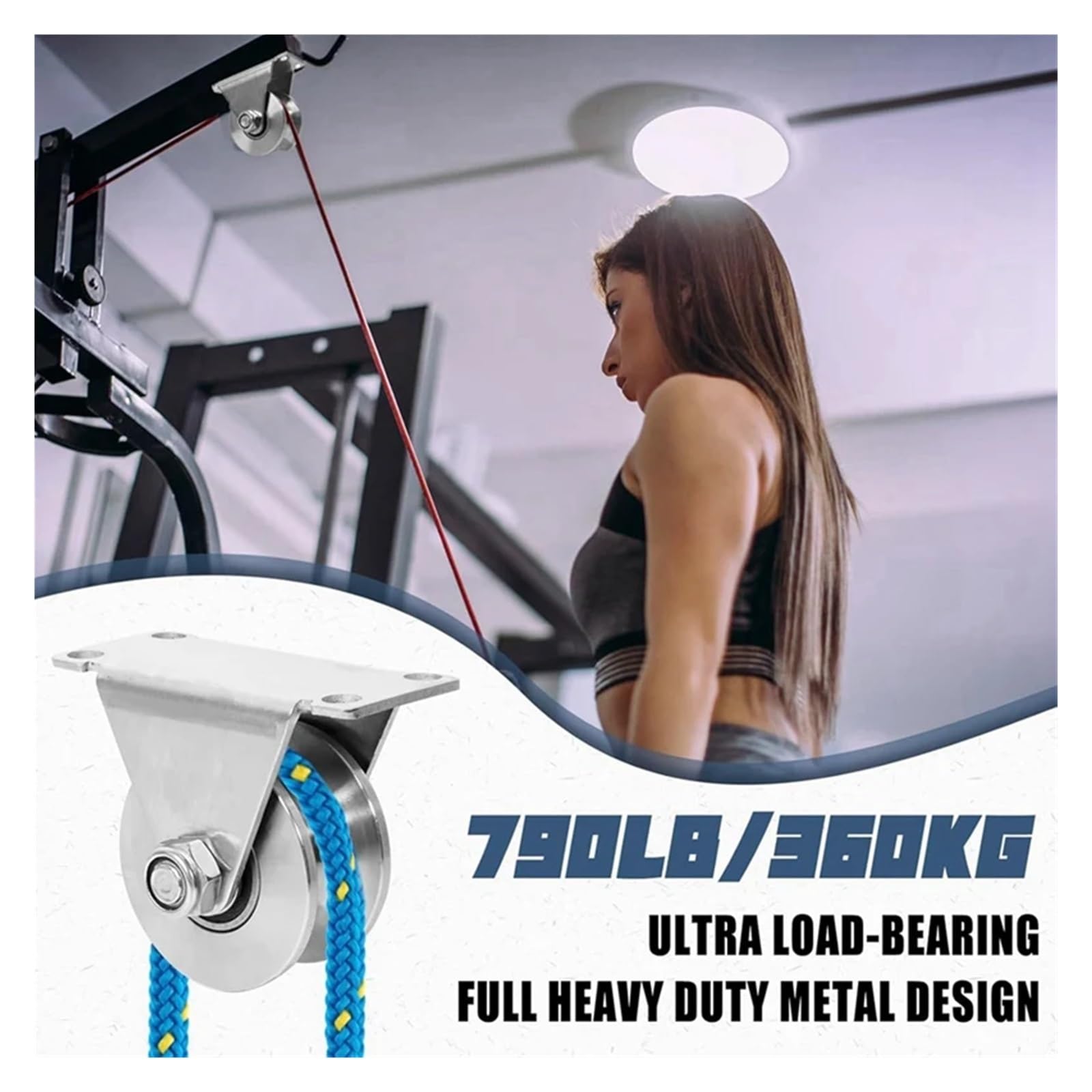 Paquete de 2 bloques de rueda de polea con ranura de acero inoxidable, rotación súper silenciosa for equipos de gimnasio de bricolaje, servicio pesado, rendimiento suave, ideal