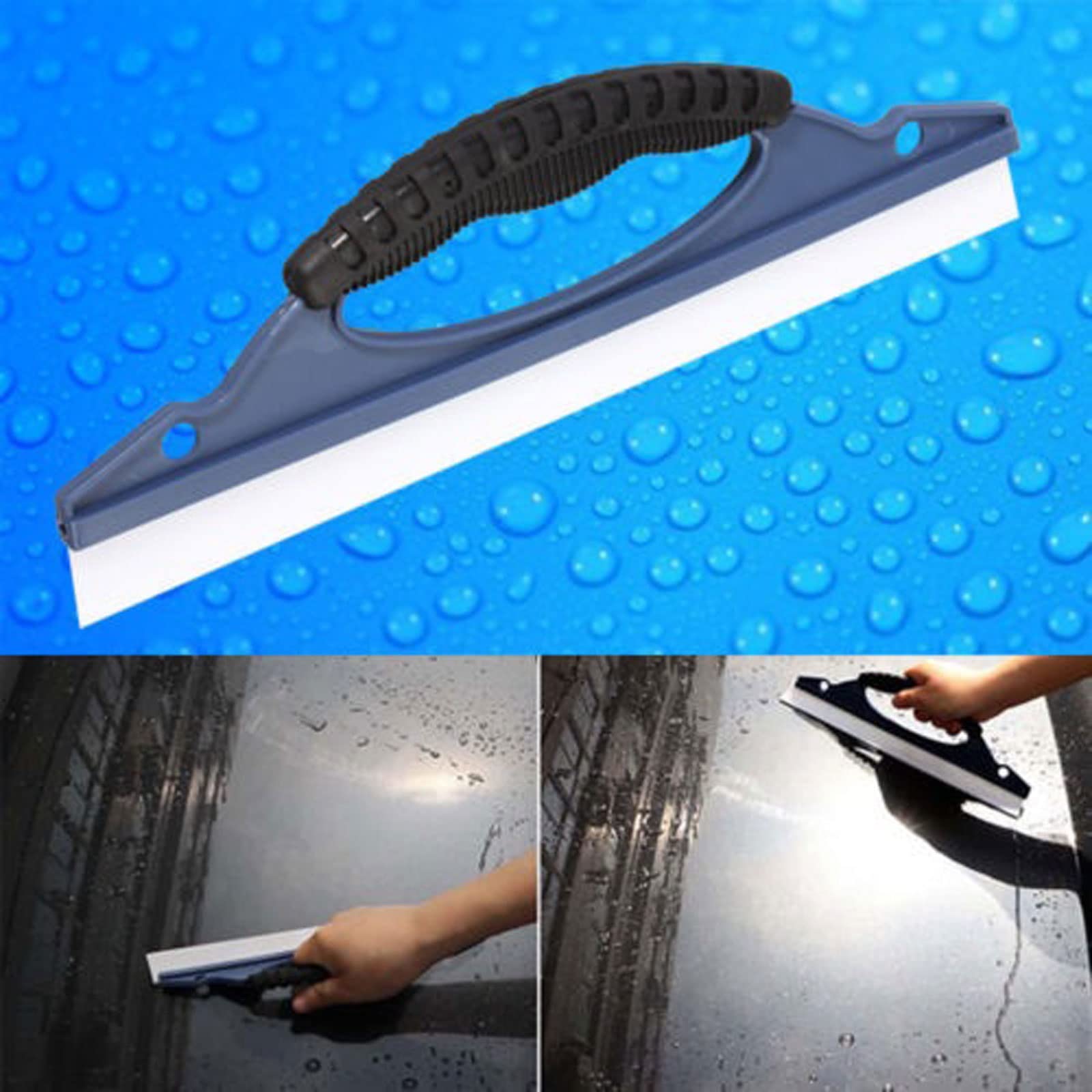 Rasquetas para Ducha, Enjugador Azul los 30x9.6x3cm del silicón for la Limpieza Cristal Coche de Ventana Ducha