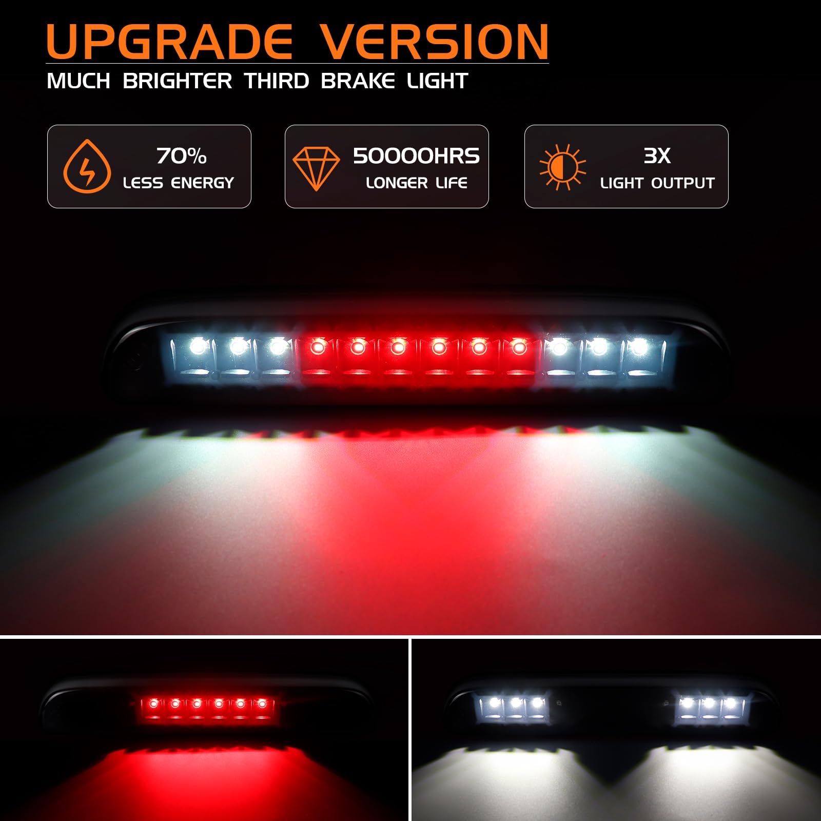 LED 3rd Brake Light For 1999-2016 Ford F250 F350 F450 Super Duty - Smoked Lens 8 thumbnail image