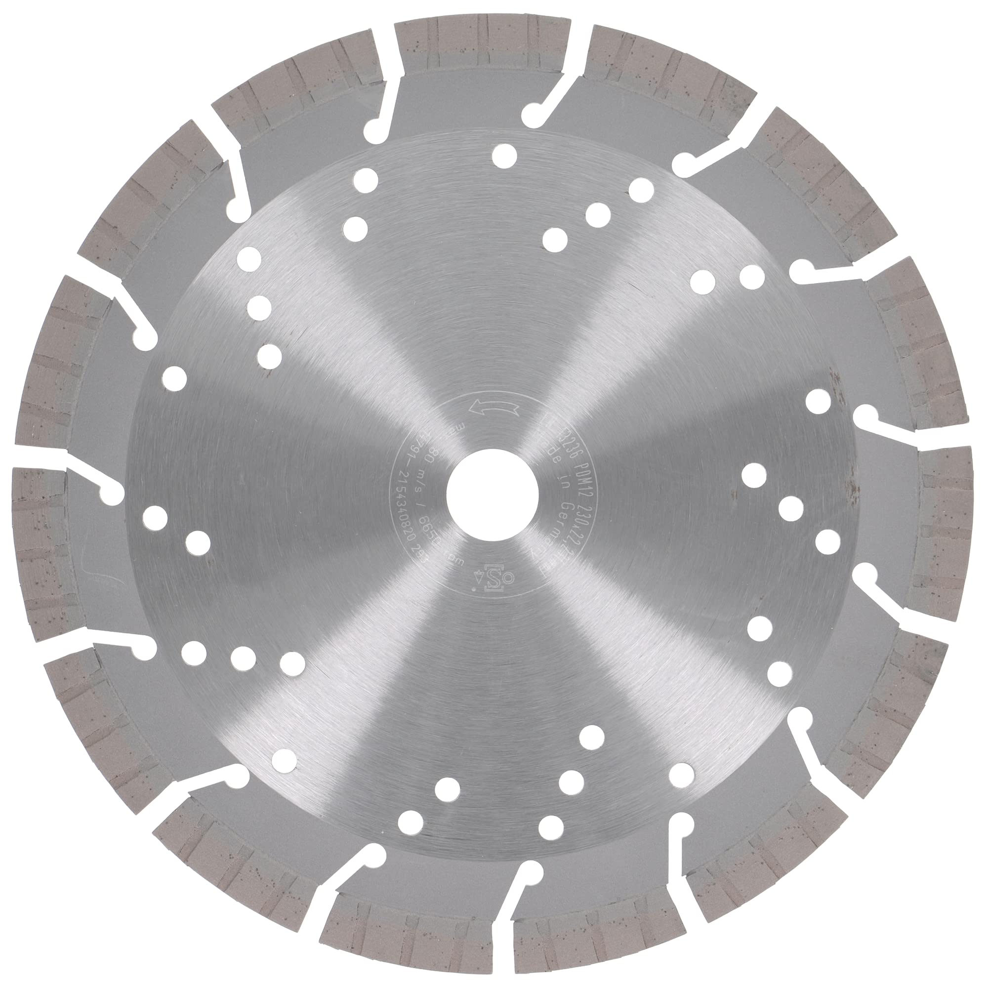 PRODIAMANT disco da taglio diamantato professionale per calcestruzzo granito Oxx 230 mm x 22,2 mm Made in Germany saldato al laser