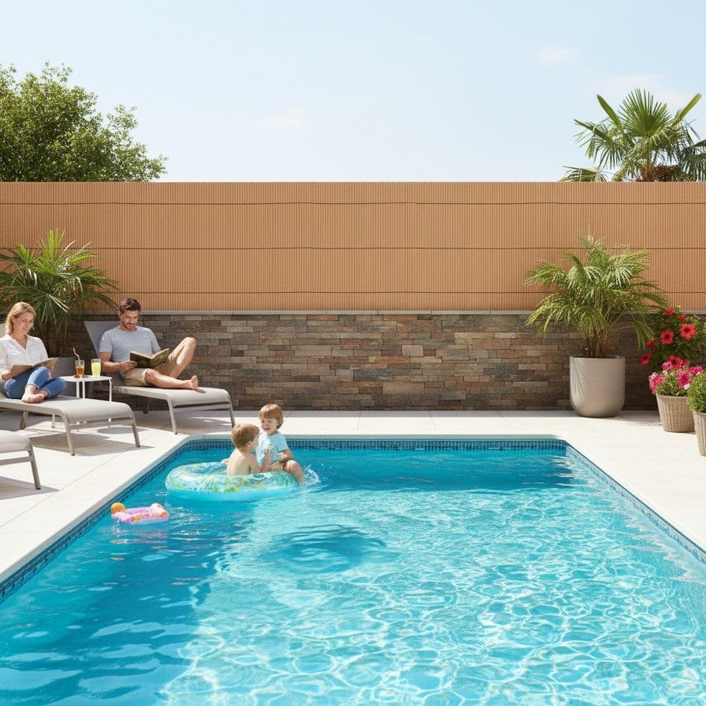LOLAhome Cañizo PVC de Doble Cara Marrón 3x1 metros | Resistente 1.200 gr/m2, Decorativo y Fácil Instalación | Alta Privacidad y Ocultación para Valla, Jardín, Balcón o Terraza