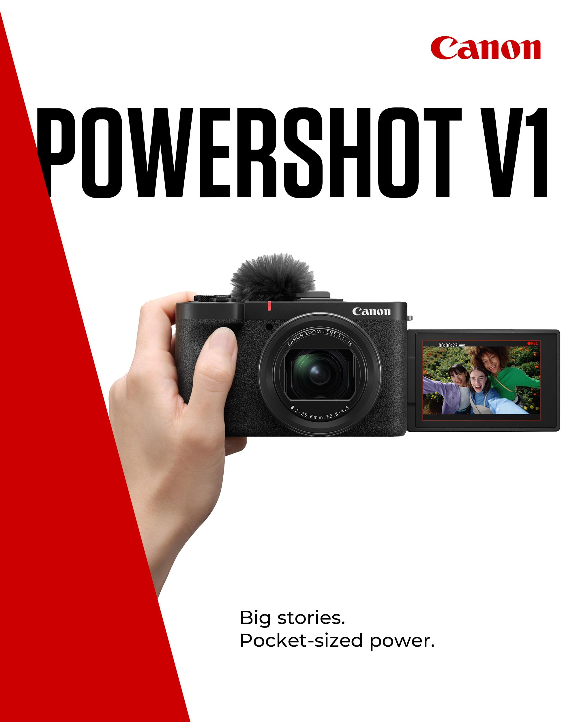 Canon PowerShot V1 - Vlogging Camera with Ultra-wide f/2.8 Lens | Content Creator Equipment for Vlogging & Travel | Connect via USB & Wi-Fi