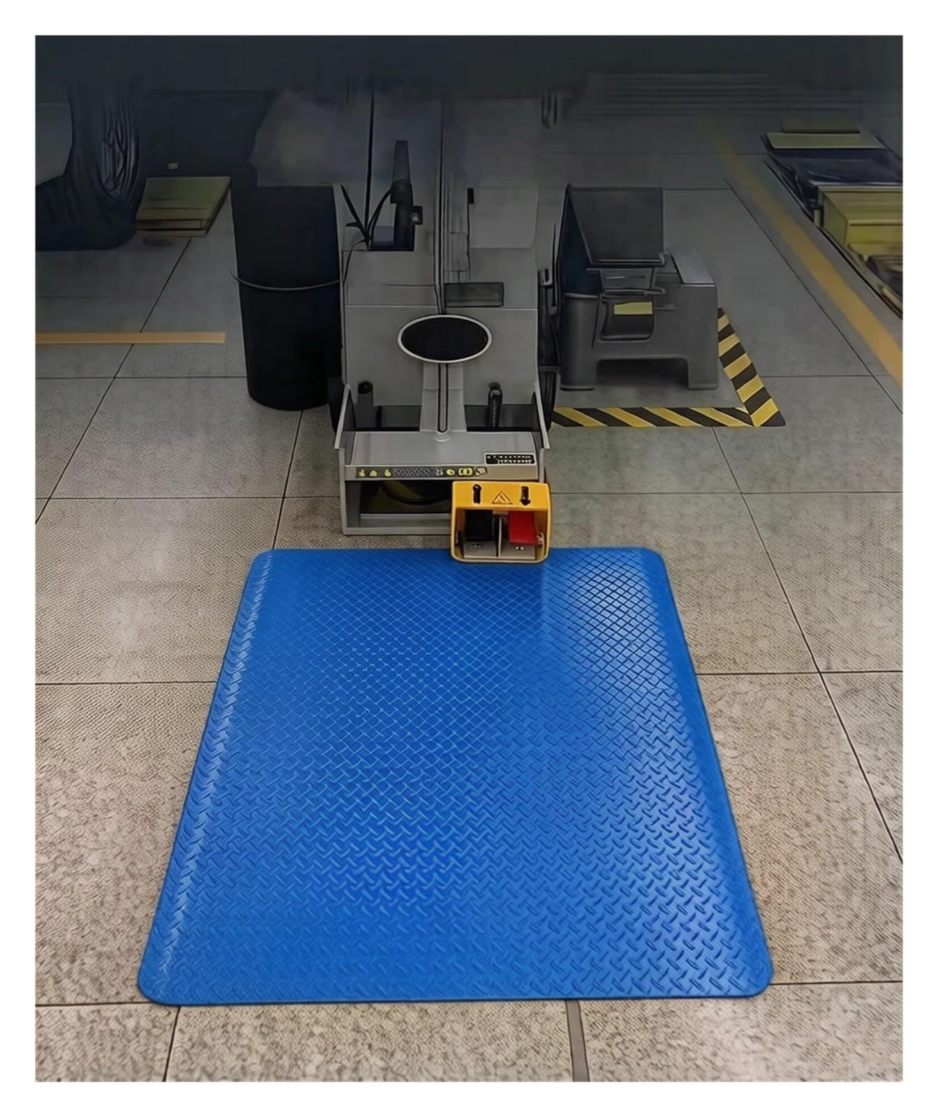 QUSYZD Anti-Fatigue Floor Mats for Industrial and Commercial Use, Cushioned Standing Mat for Workshop and Garage,Blue-60x70 cm