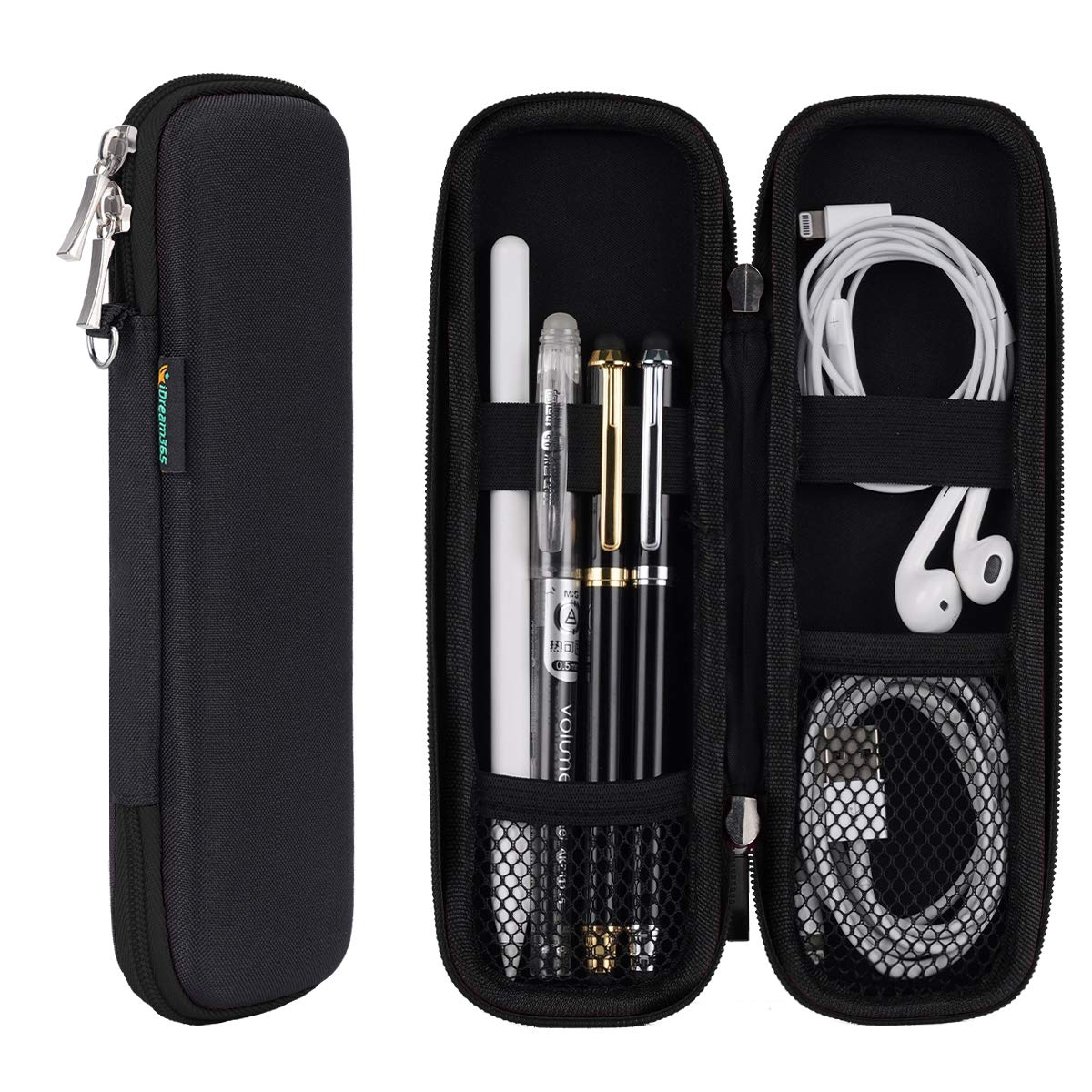 iDream365 Small Pencil Case Pen Box for Apple Pencil,Hard Shell Carrying Pen Case Holder for Executive Fountain Pens,Stylus Pens-Black