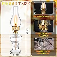 Vista 2 de 2 piezas de lámparas de aceite de cámara para uso interior, lámpara vintage de queroseno, linterna rústica de huracán de queroseno con mecha
