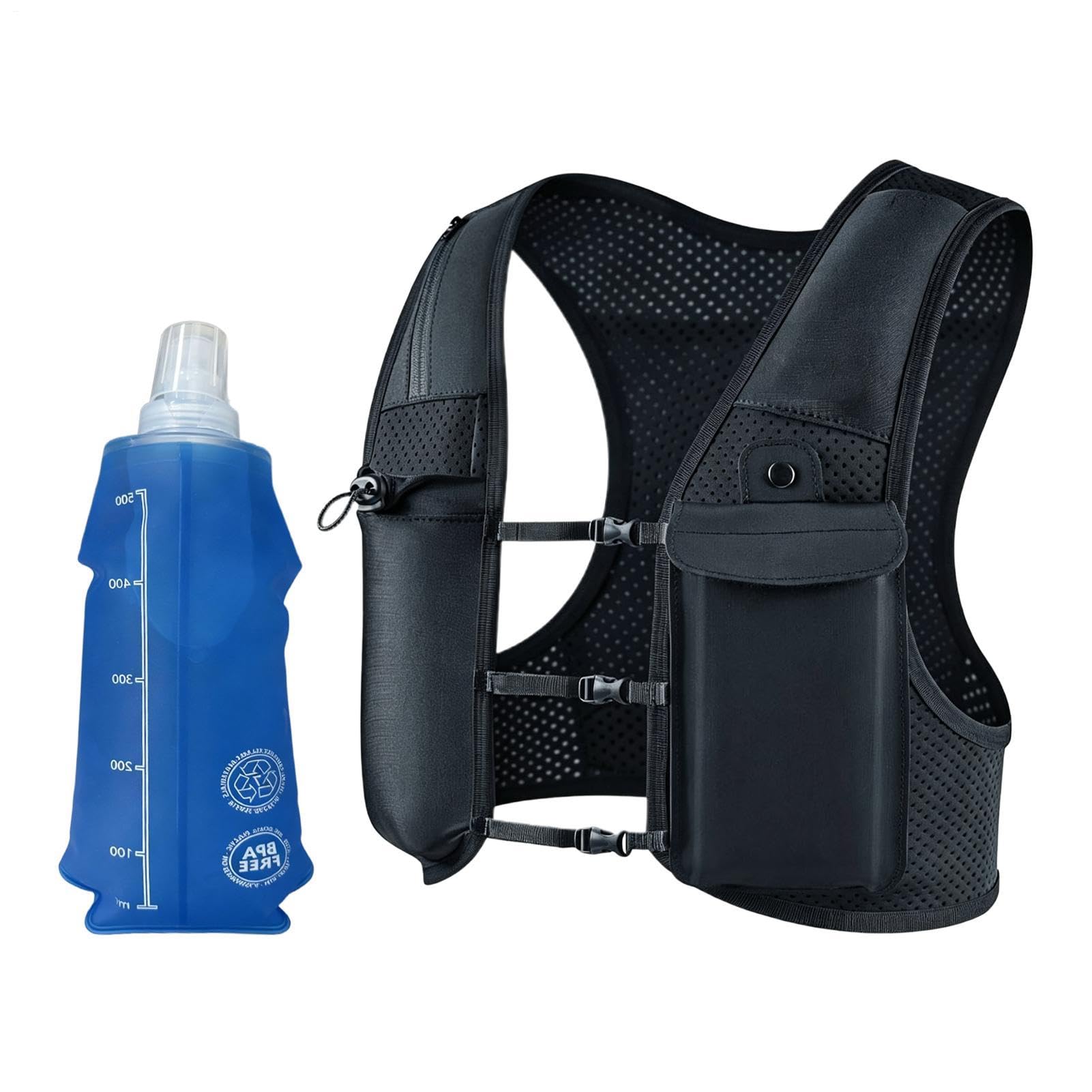 Chaleco running hombre pack de portabotellas con frasco flexible 8