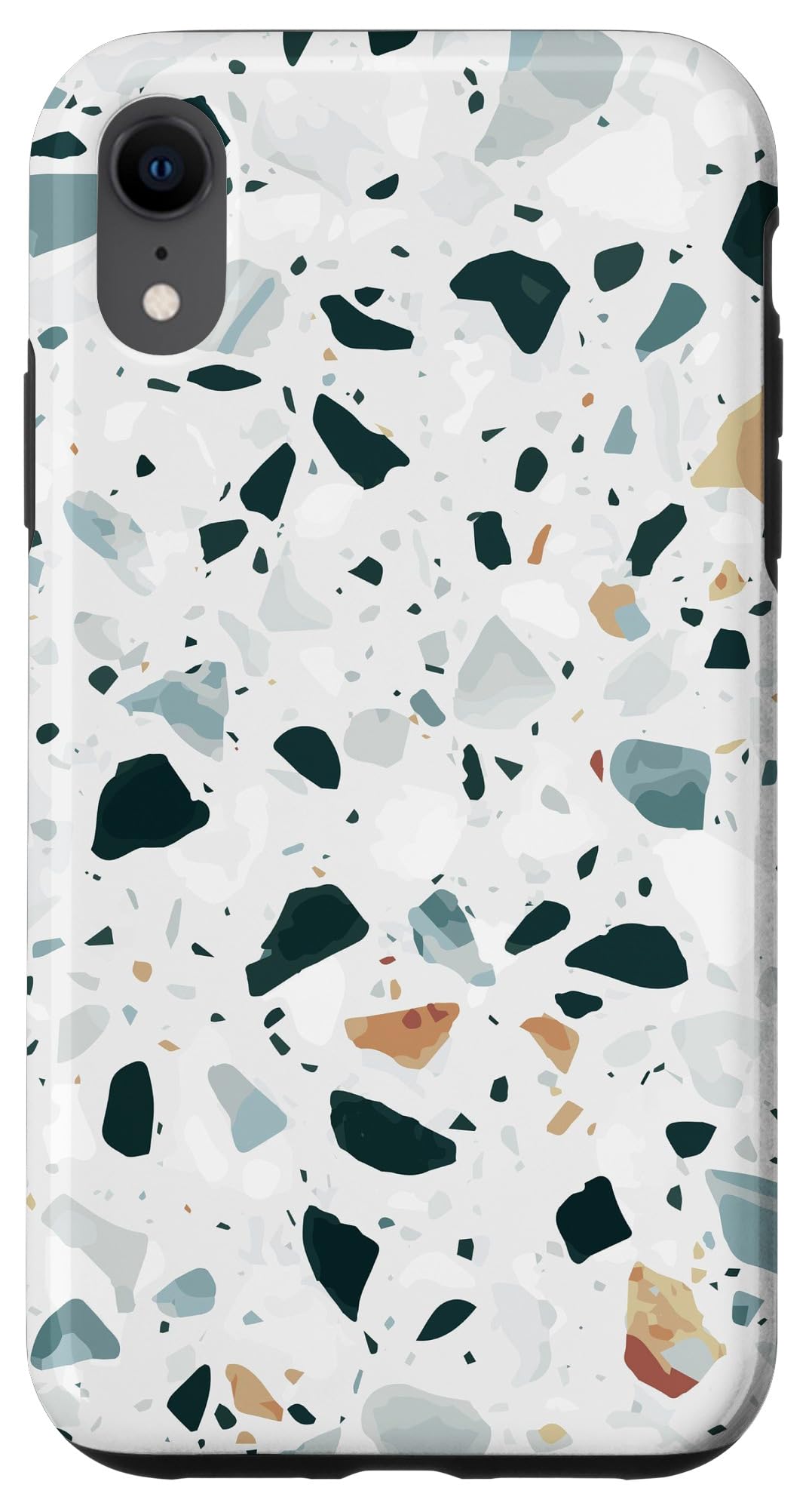 Terrazzo Abstract Pattern Modern Blue Neutral Tones Case for iPhone XR