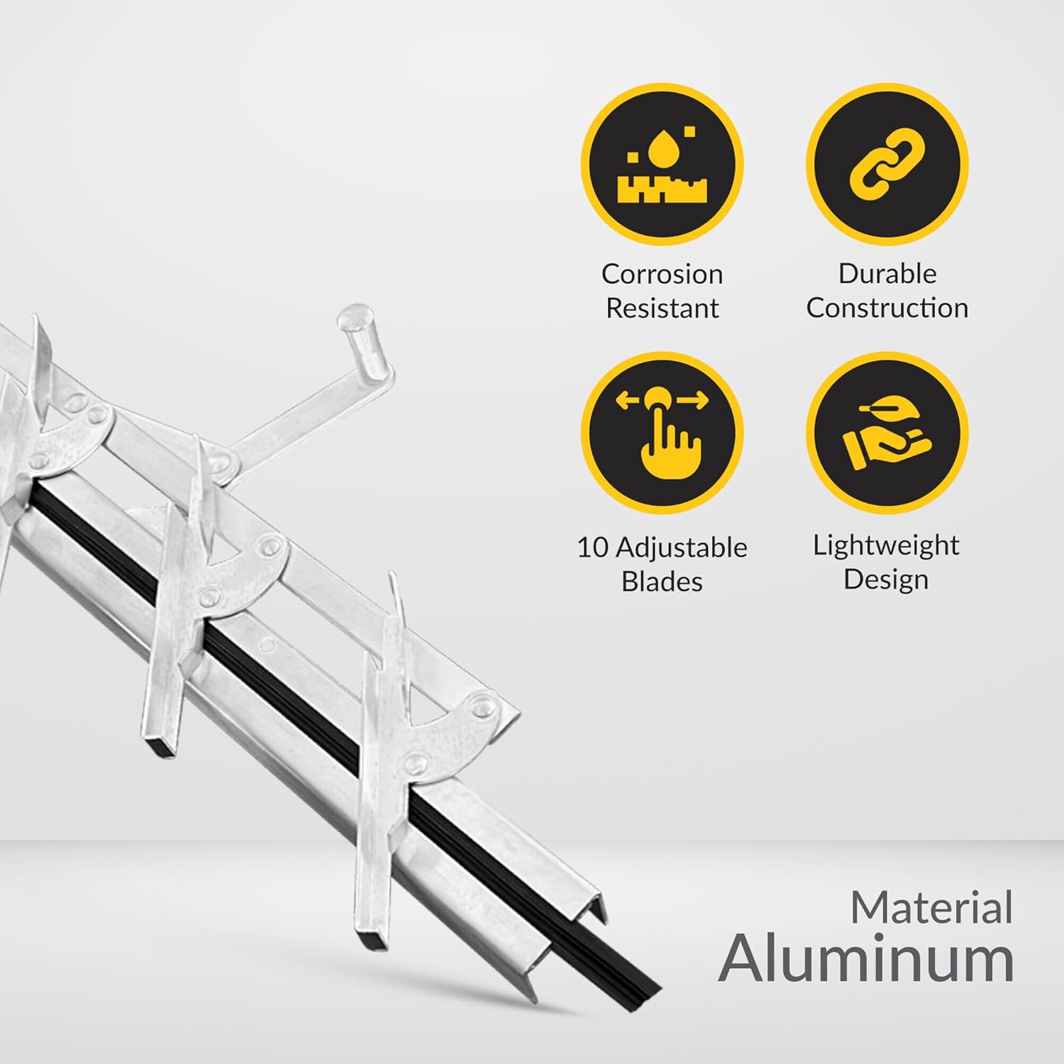Brixwell JS36 Jalousie Strip Hardware 36" Length 10 Blades Aluminum Pair