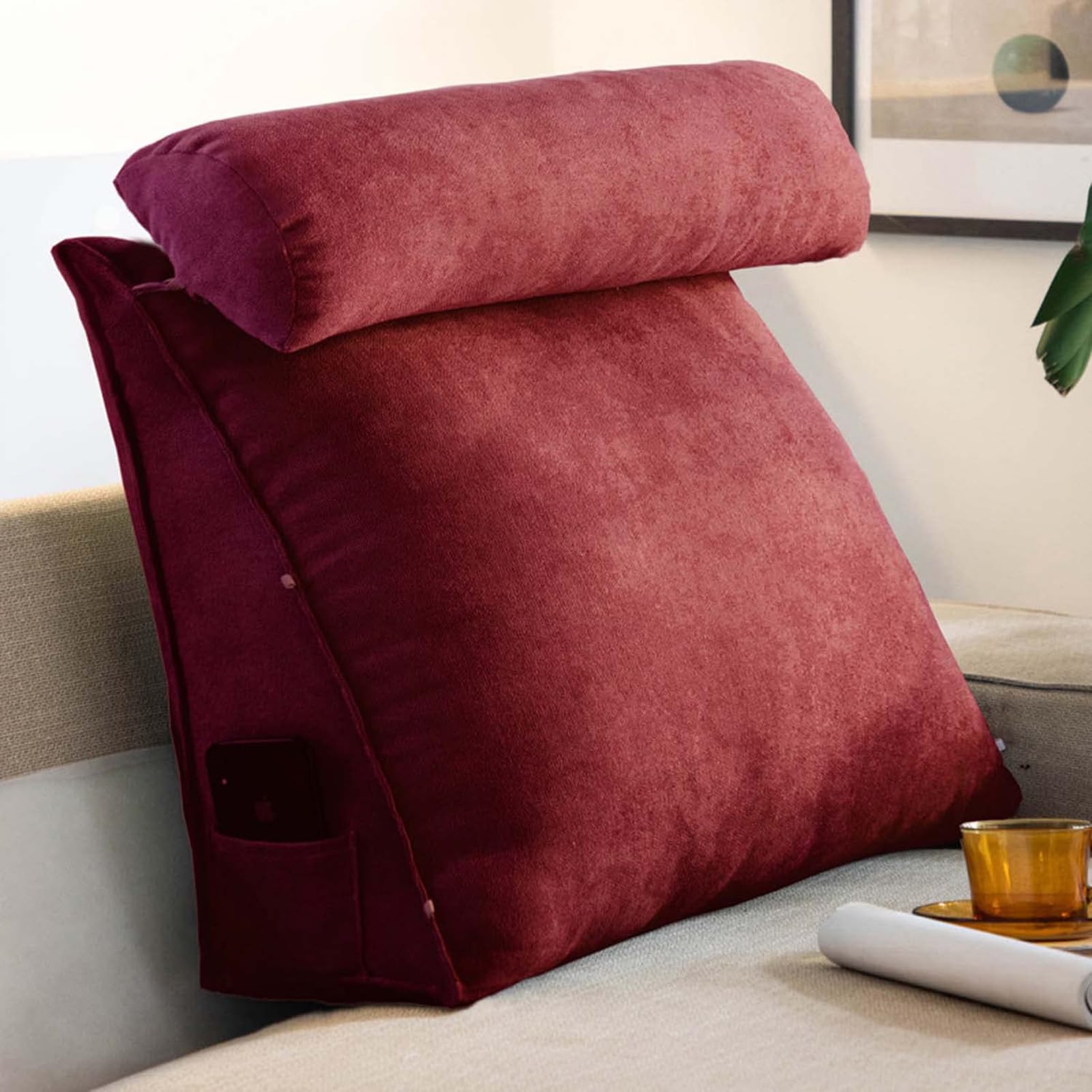 Oreiller de lecture et coussin cale dos canapé pour fauteuil de salon confortable