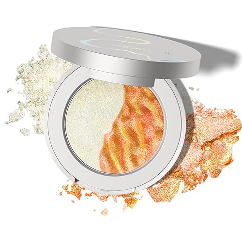 Miniatura 1 de FOCALLURE Chameleon - Polvo resaltador híbrido, kit de polvo iluminador bronceador metálico, paleta de polvos de maquillaje iluminador de cara
