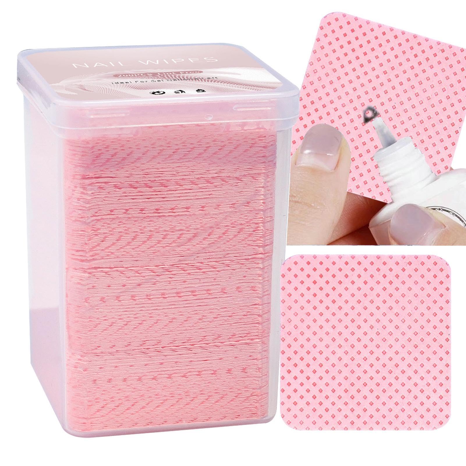 Lint Nail Wipes, 200 Eyelash Extension Glue Wipes, Cleaning Wipes Soft and Square Lint Wipes for Lash Glue, Nail Polish Remover Pads