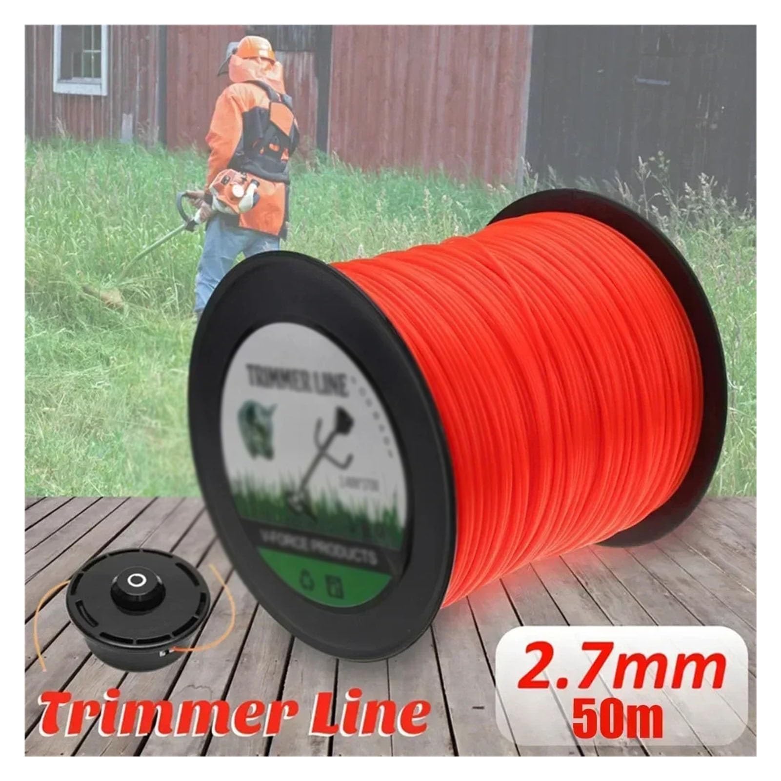 Accessori Per Tosaerba Filo for decespugliatore a spirale in nylon da 50 m*2,7 mm, for tosaerba, accessori for utensili elettrici da giardino. Attrezzo