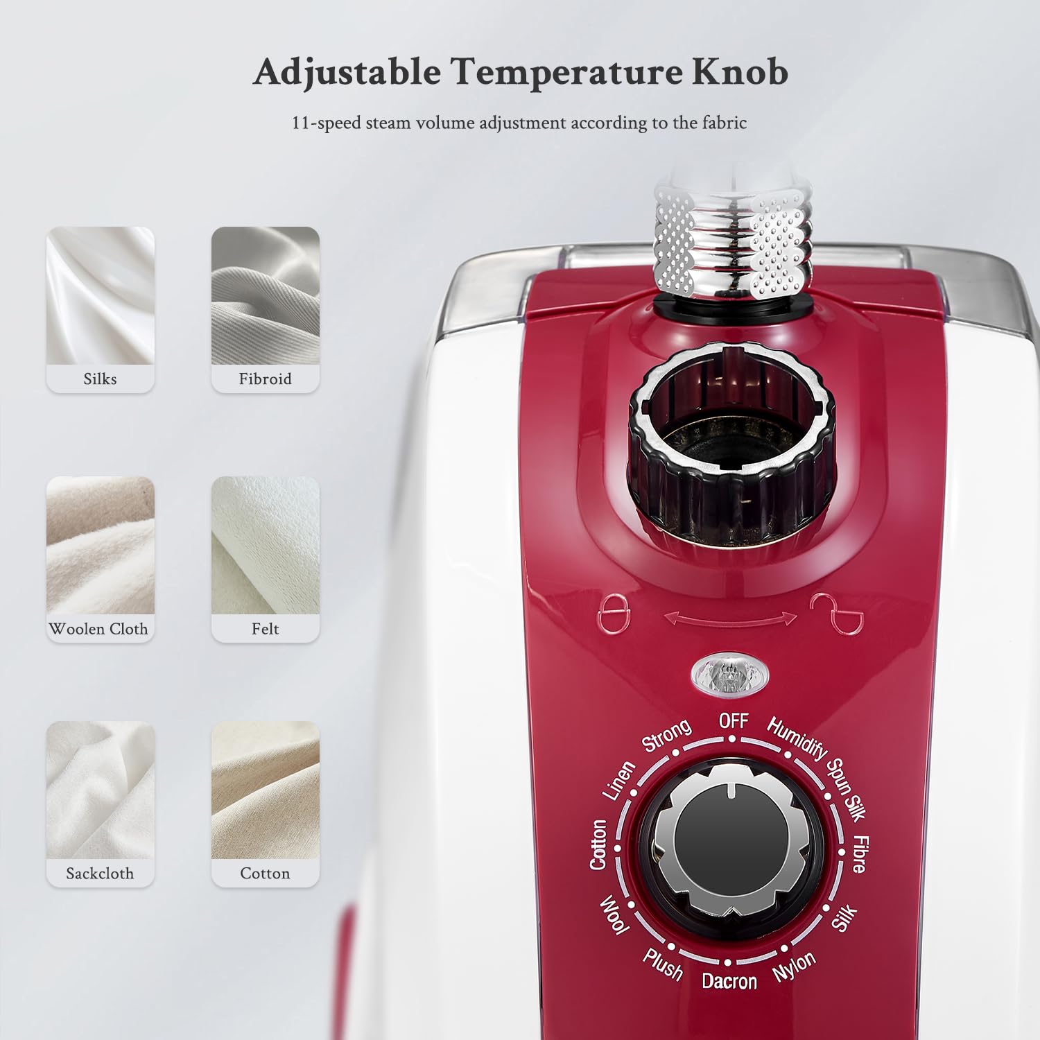 Yabano Vaporizador de Ropa Vertical 1950W, 40 g/min de Vapor Constante, 11 Niveles de Vapor, Depósito Desmontable de 1,35L, Calentamiento Rápido en 10s, Plancha de Vapor Profesional para Ropa