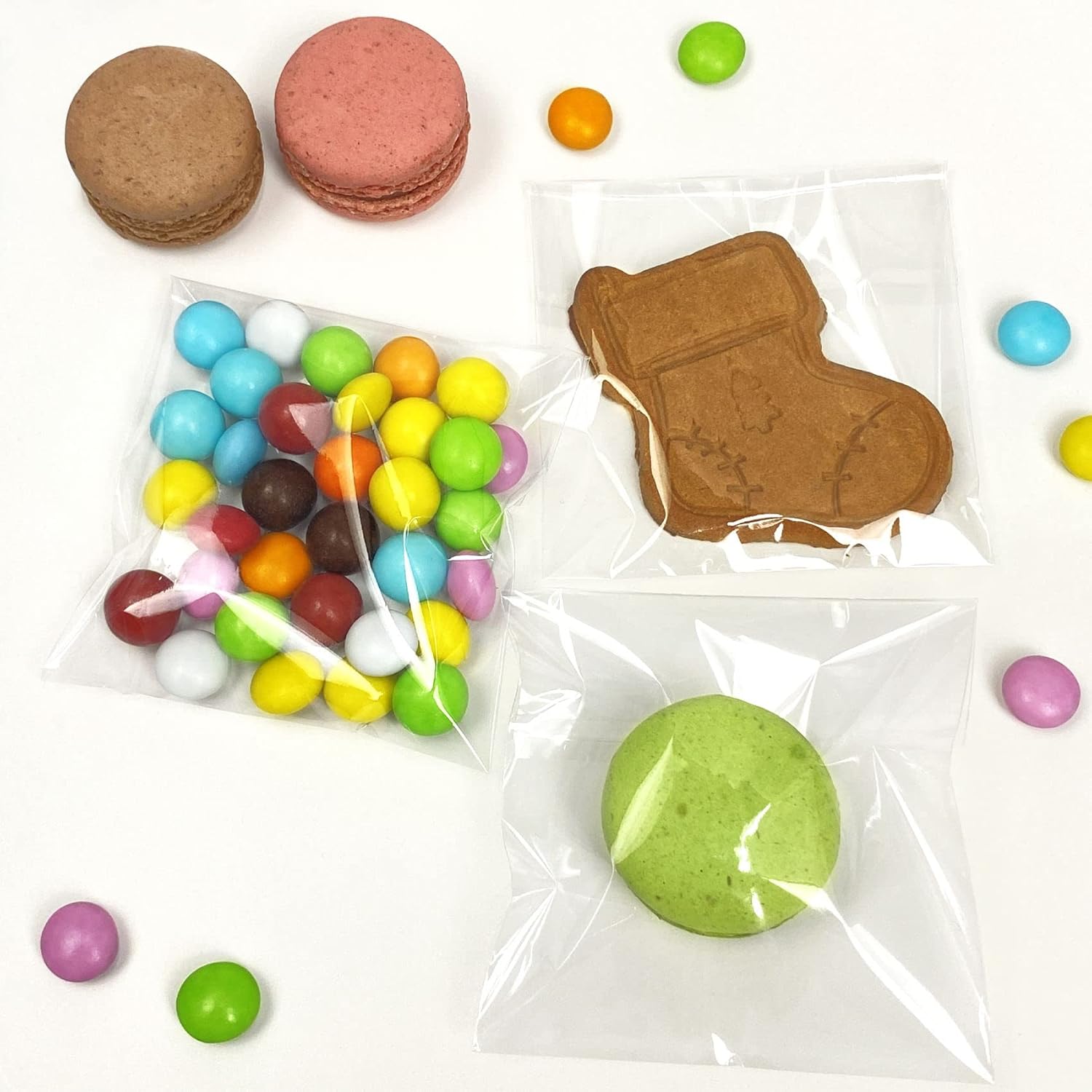 Morepack Self Sealing Cellophane Bags Self Adhesive,3x3 Inches Clear Resealable Cellophane Bags 200Pieces (Mini Size) thumbnail