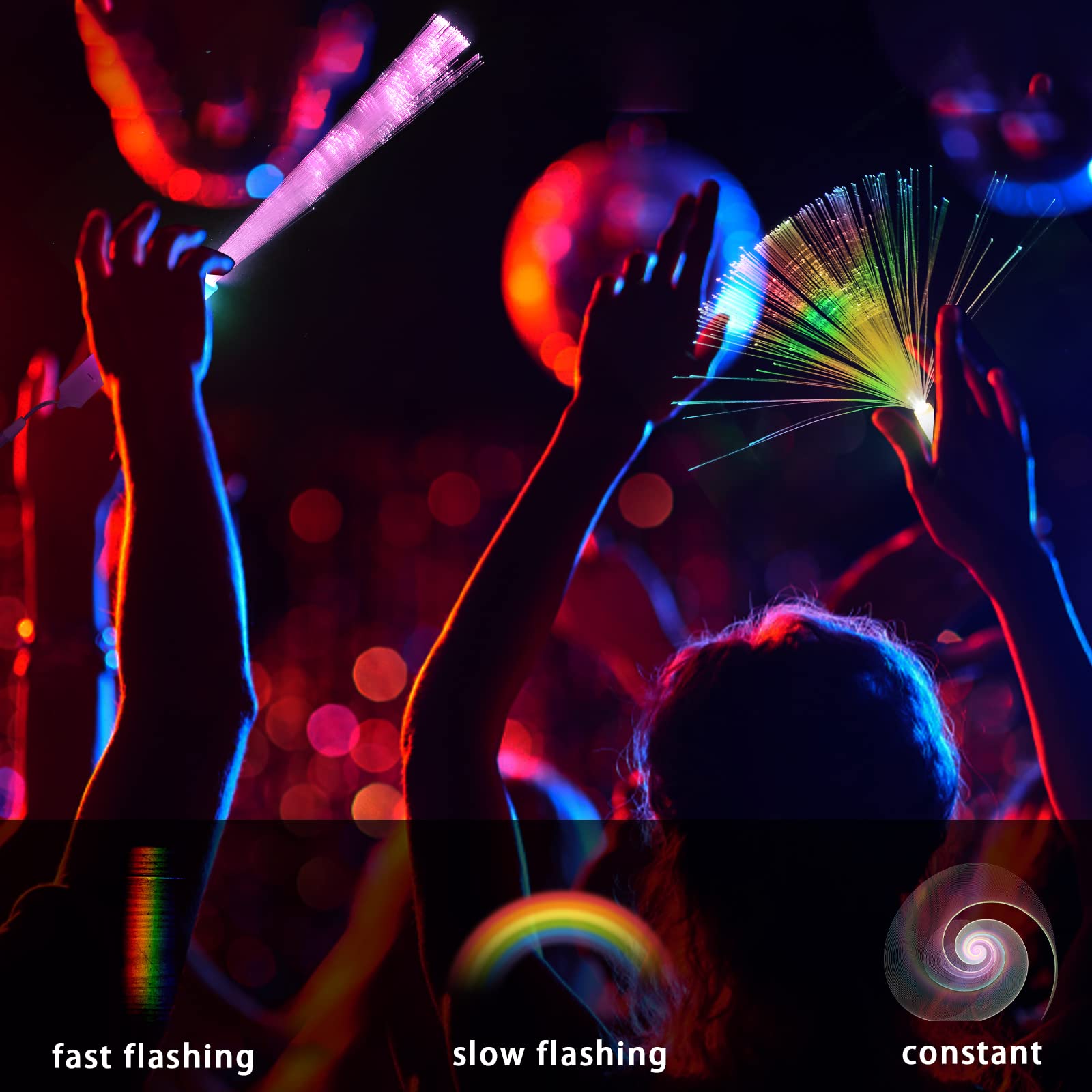Juego de 60 piezas de juguetes luminosos LED para fiestas infantiles, varillas luminosas, accesorios para fiestas de cumpleaños, Navidad, fiestas de Año Nuevo