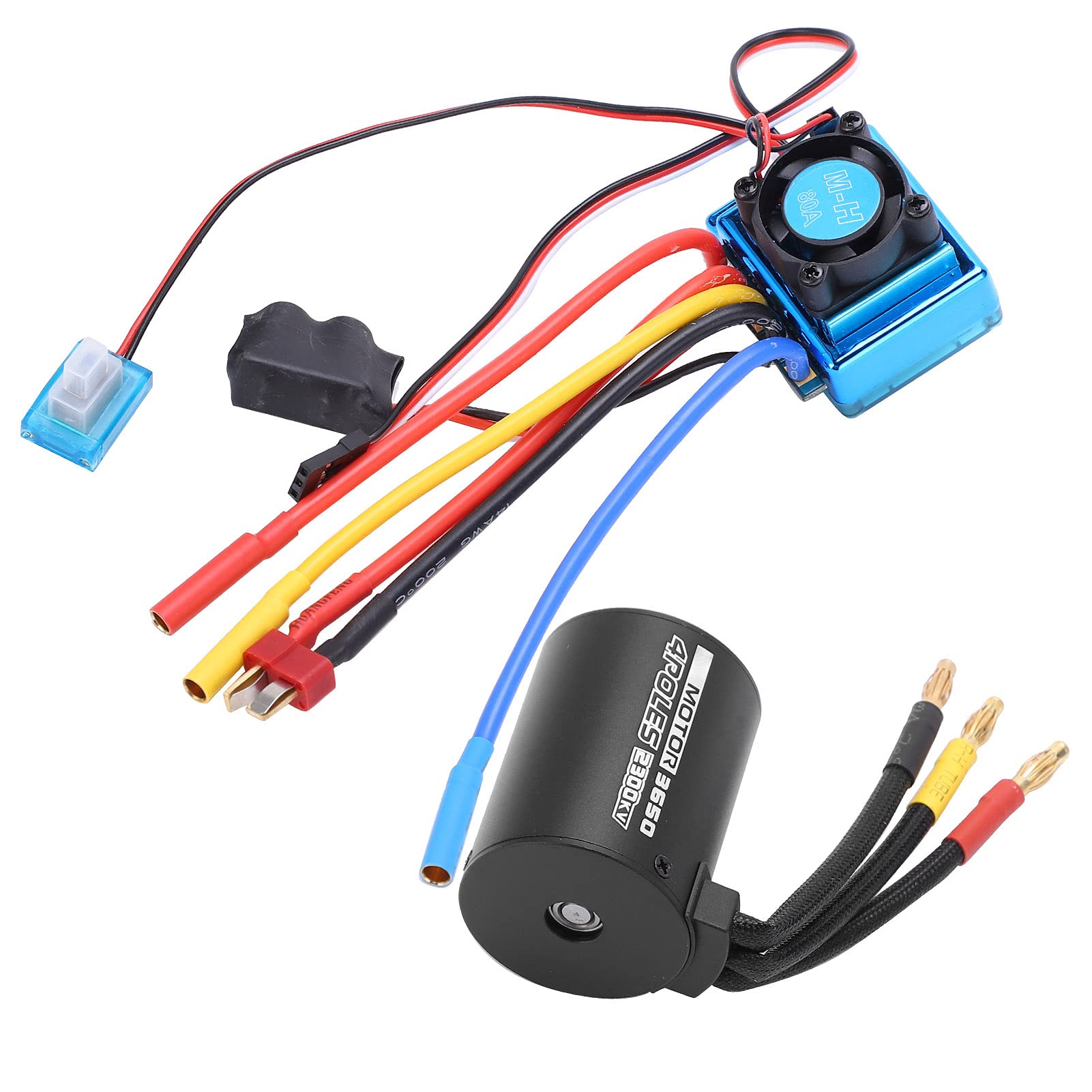 Zestaw Silnika Bezszczotkowego RC 80A ESC do Modeli | Wodoodporna konstrukcja, wysokowydajne komponenty, ochrona przed niskim ciśnieniem, uniwersalne dopasowanie do samochodów