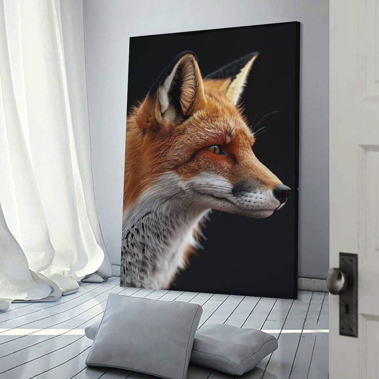 Junmoney Fox Canvas Wall Decor, 20x30inch(50x75cm), for Apartment Walls, Studios Or Work Areas, Decorative Canvas Decor for Home Updates
