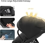 Mompush Vira All-Terrain Poussette, Poussettes pour bébé à une main XL UV50+ Canopée, Multi-Position Recline, Poignée réglable, Plaquette de siège amovible lavable, Grand panier de rangement, Nouveau-né à tout-petit