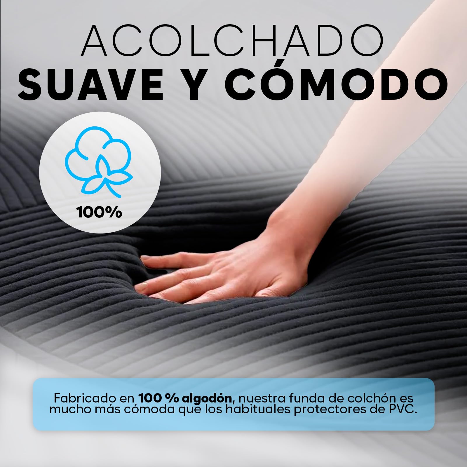 Adamson B10 Bed Cooling System - Twin 190x100cm - Algodón Colchón Refrescante para Sudores Nocturnos - Enfriador de Cama con Agua Ideal - 5 Años de Protección - Negro Medianoche