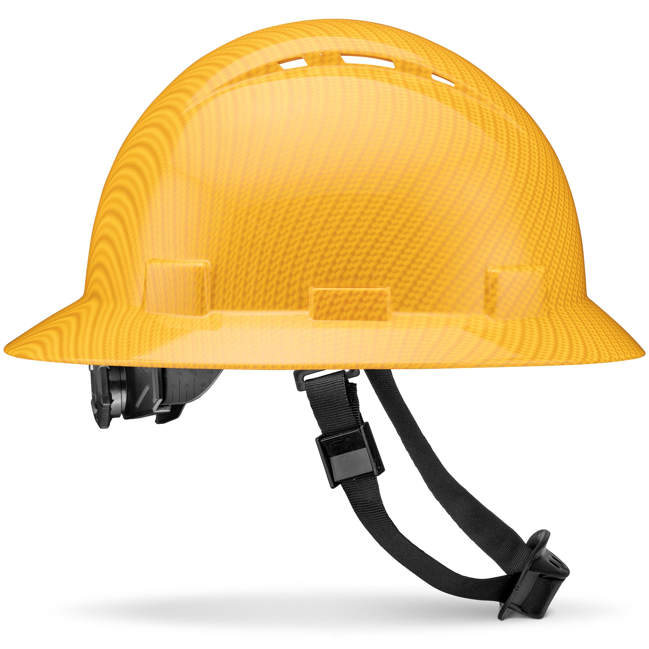 Casco de construcción Aprobado por la OSHA Tipo 1 Clase C de ala Completa ventilada, con suspensión de trinquete de 6 Puntos, Casco de construcción