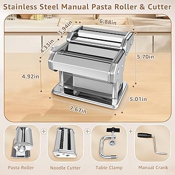 Amazon.com: Pasta Maker - 7 Thickness Settings Pasta Roller