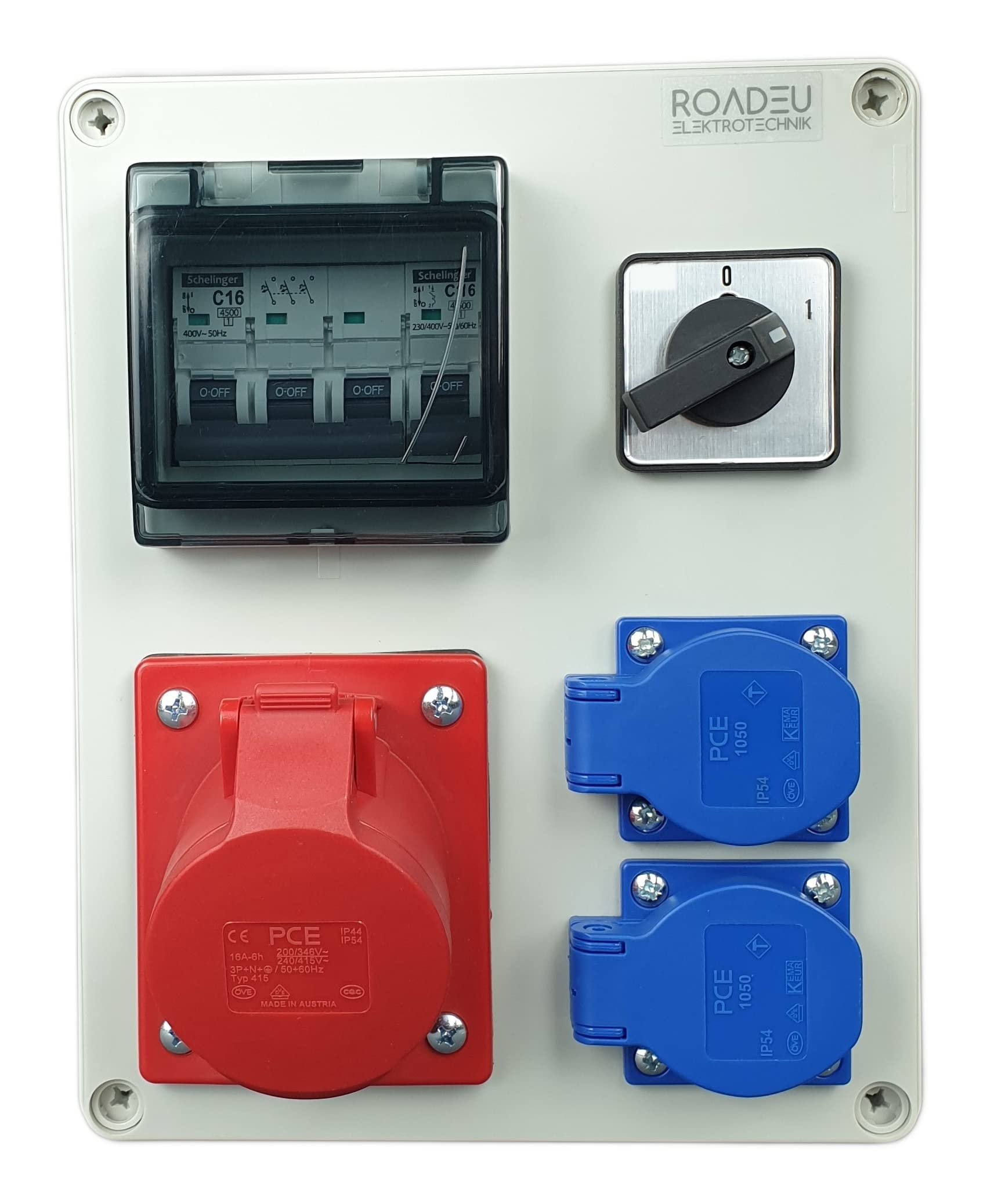 PCE 41.031 Contactstop CEE 16A - 400V - 5P - IP44 - 6h - rood met fasewissel