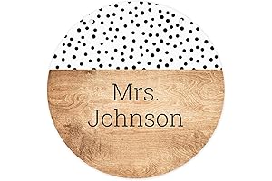 Personalized Teacher Name Rustic Chic Hanging Round Sign