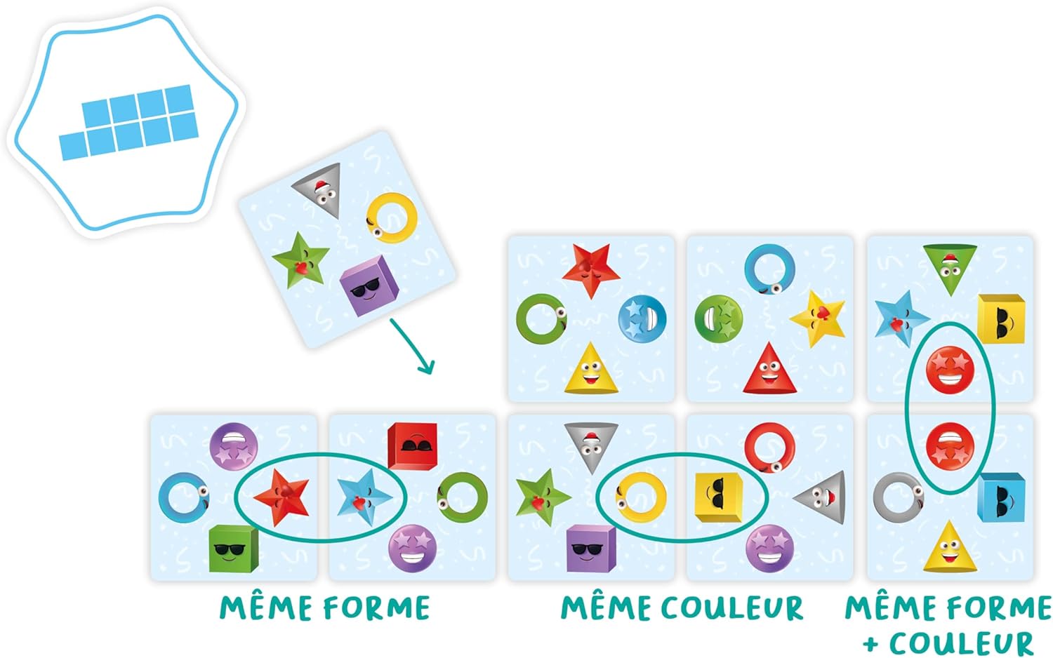 Asmodee FlexiQ Motifs en Folie – Board Games – Card Games – Observation Games for Children from 5 Years, 2 to 4 Players – French Version