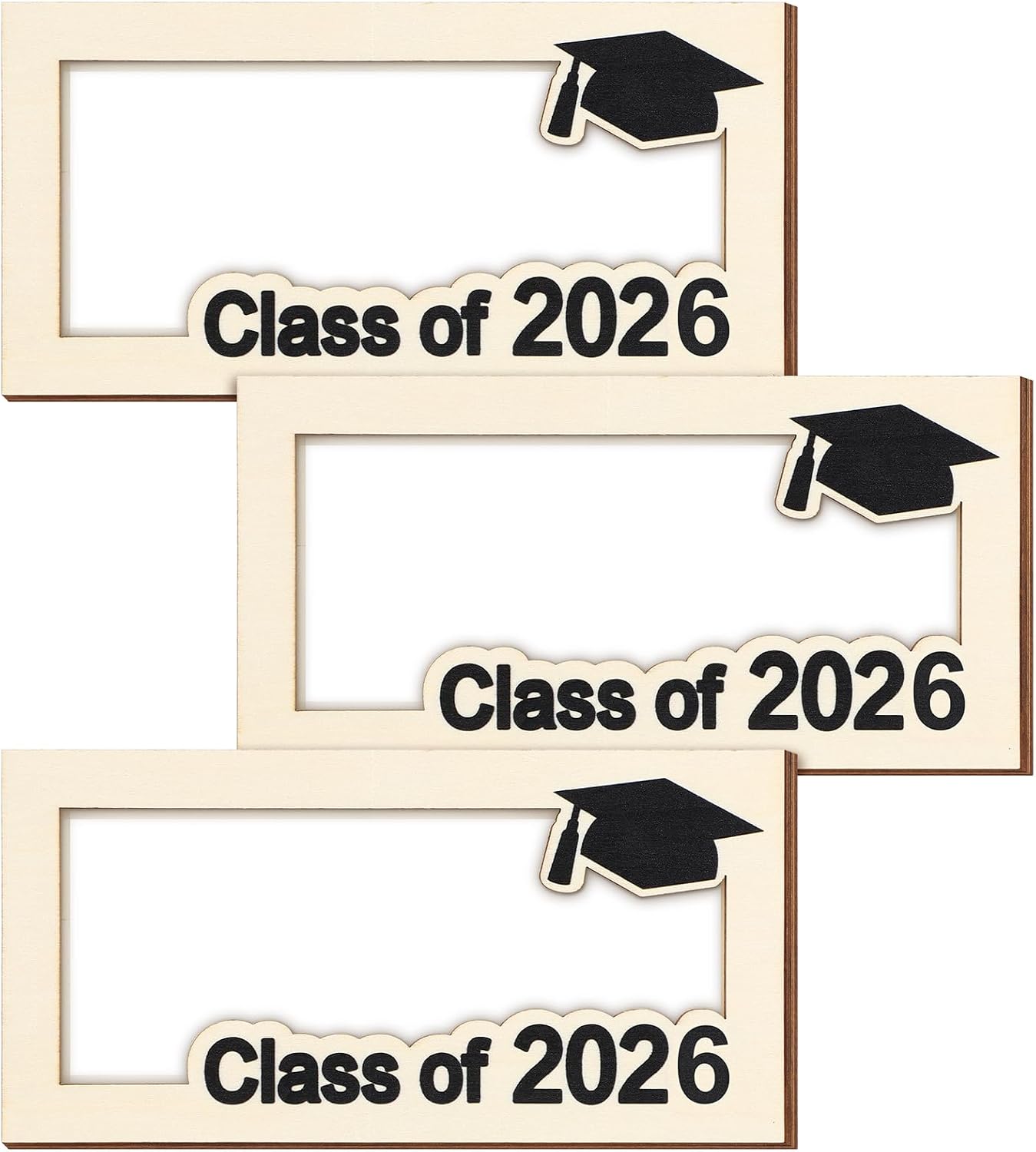 Beeveer 3 Pcs Graduation Gifts 2026 Money Holder for Her or Him Wooden Class of 2026 Graduation Cash Holder DIY Money Cash Envelope for Senior College University Graduates Gift(Class of 2026)
