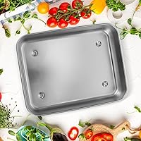 Vista 5 de Caja de acero inoxidable para congelador con estante de malla, contenedor de almacenamiento de alimentos multifunción para refrigerador, organizador