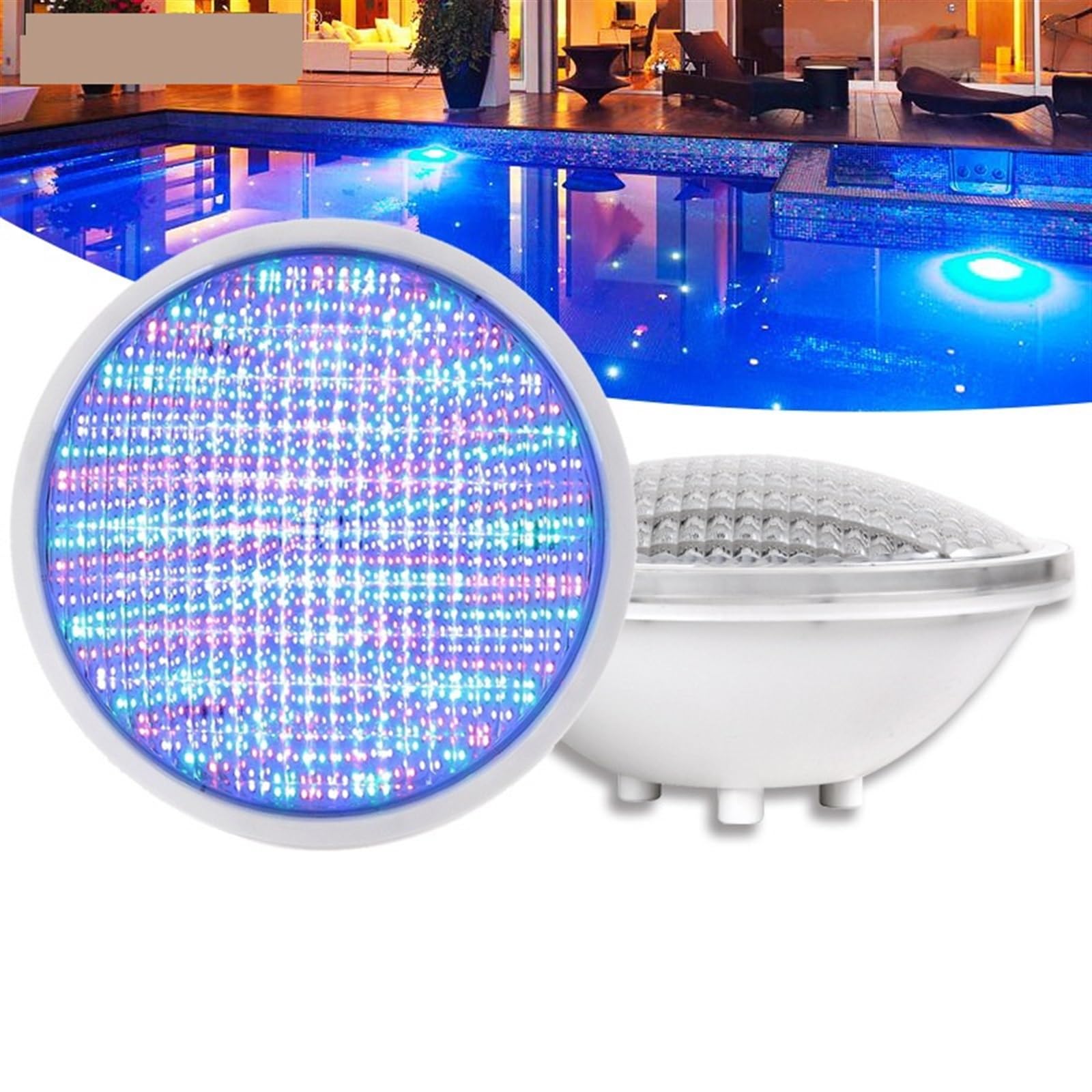 EDEDE Poolbeleuchtung, Schwimmbadlicht Eingebettete PAR56-Glühbirne IP68 Landschaftspoollicht Schwimmbadlichtquelle für Schwimmbad, Brunnen, Teich, Aquarium(White,10W)