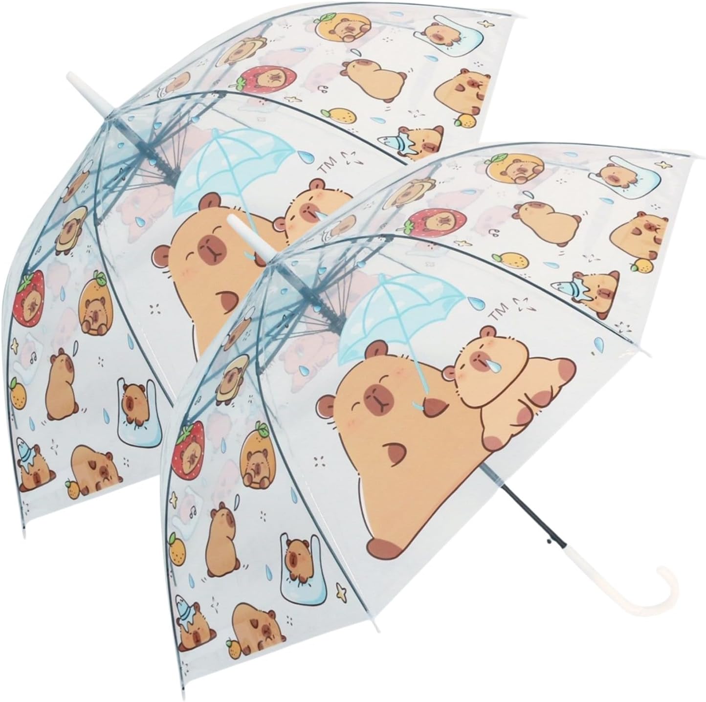 Jellyfish Transparent Umbrella, Romantic Creative Cute Automatic Open J Hook Handle Clear Umbrella Set, Birthday Gift Christmas Gift