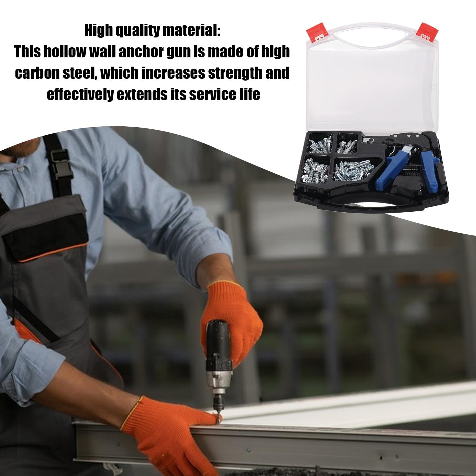 Hollow Wall Anchors Setting Tool | 72x/Set Heavy Duty Anchors Tool | Heavy Duty Anchors Tool, Carbon Steel Hollow Wall Metal Cavity Anchors for Cavity