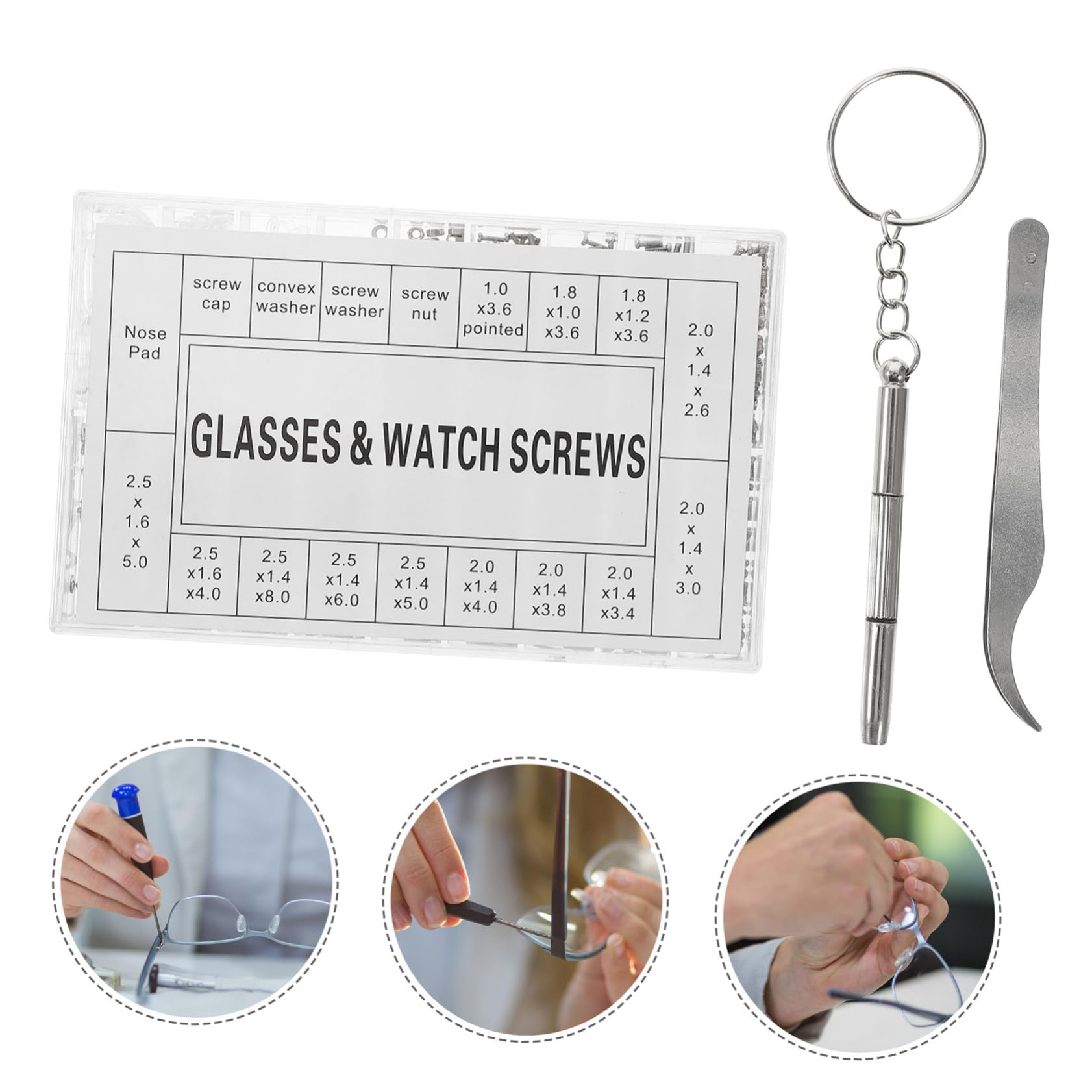 HOMSFOU Eyeglass Repair Kit Mit Präzisen Schraubendrehern Für Brillenreparatur Und Nasenpad-austausch Für Verschiedene Brillenarten Langlebig Und Komfortabel