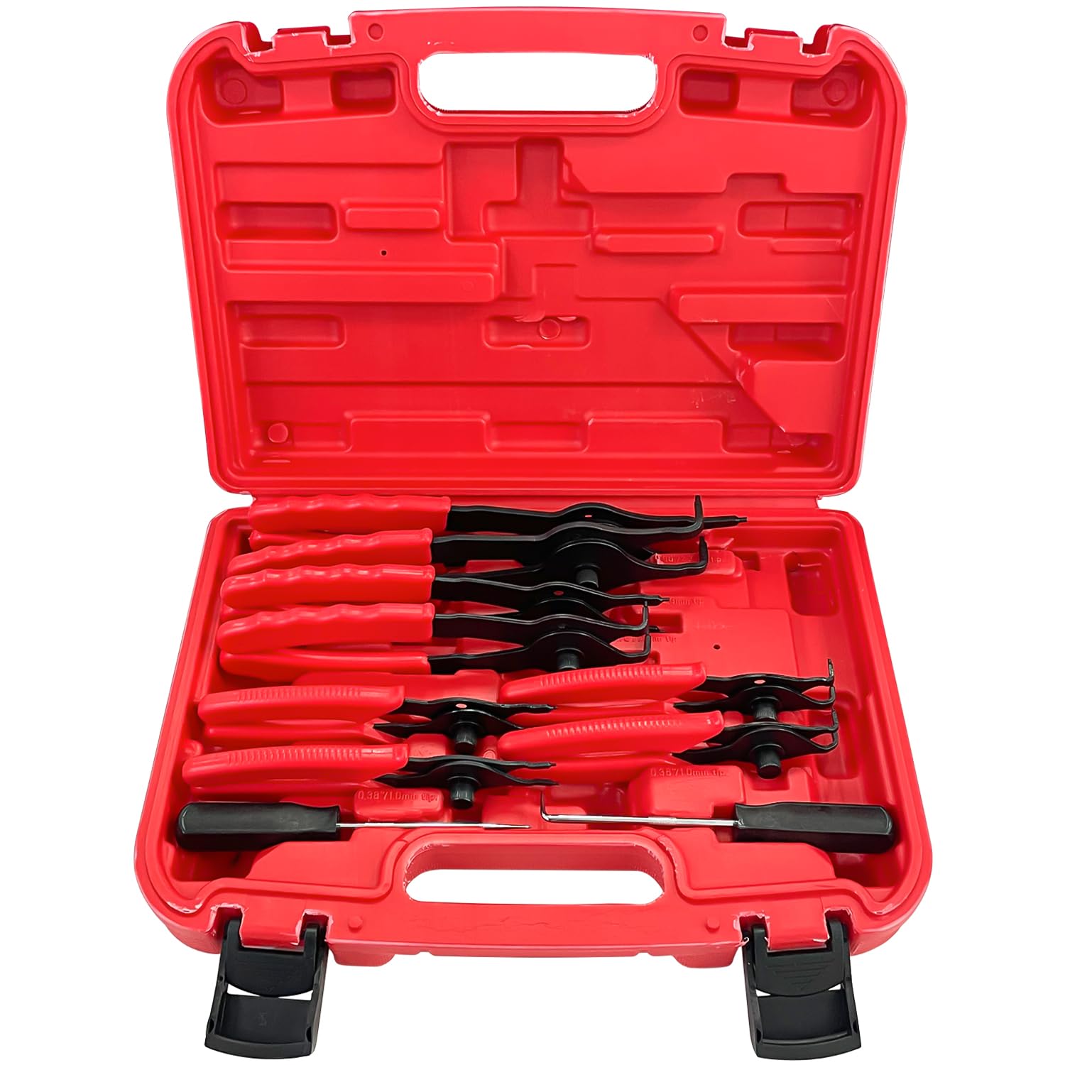 Socpuro 10Pcs Snap Ring Pliers Set with Case, Internal External Circlip Pliers Set with Hook & Pick, Retaining Snap Ring and Circlip Removal Tools for