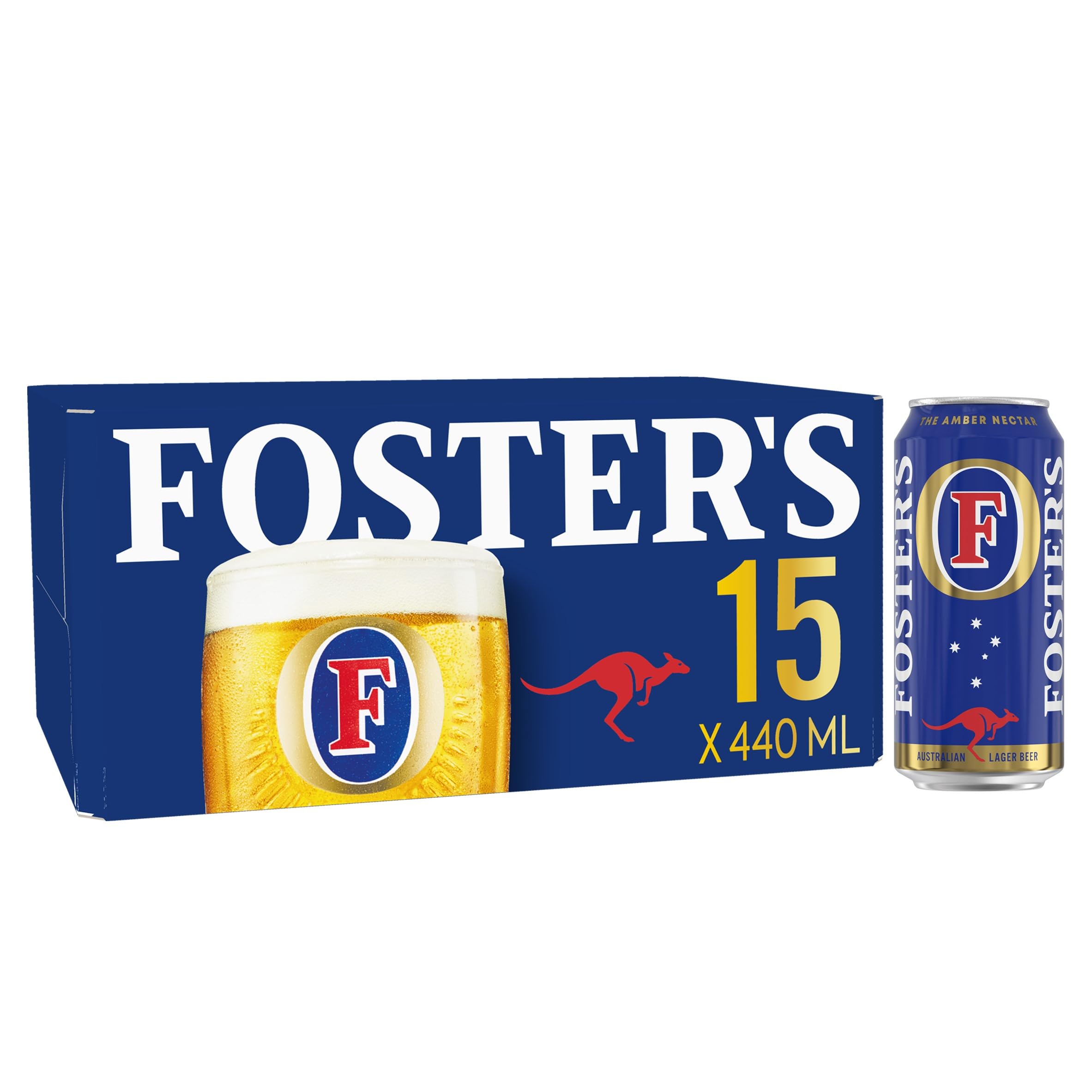 Foster'sLager 15x440ml - Refreshing Golden Lager - Medium Malt - Easy-Drinking - Fruity Aroma - Balanced Taste - Clean Crisp Finish