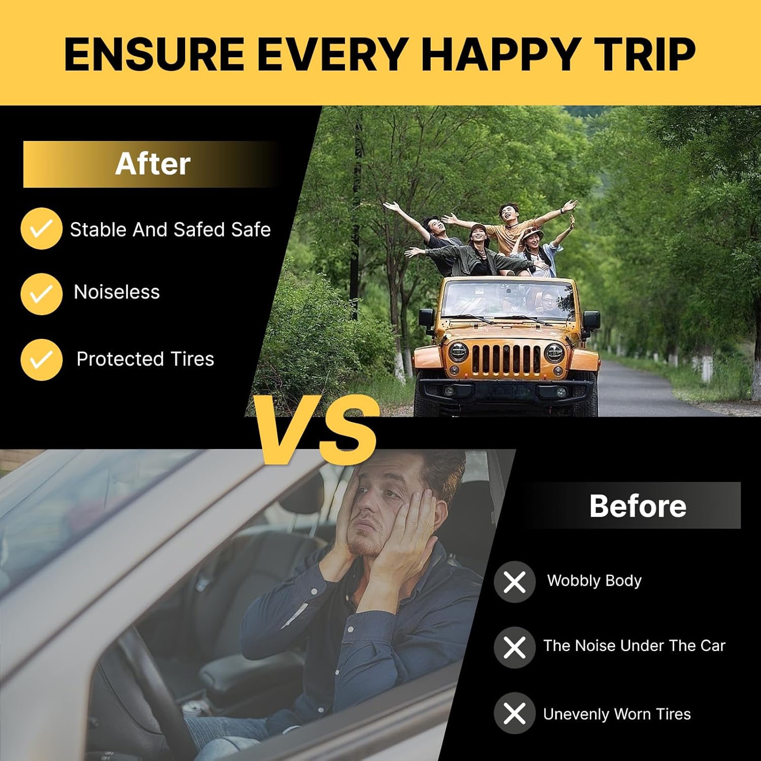 4Pcs Front Lower Control Arm Stabilizer Sway Bar End Link Fit for Honda Pilot 2009 2010 2011 2012 2013 2014 2015, K621550 K621551 K750124