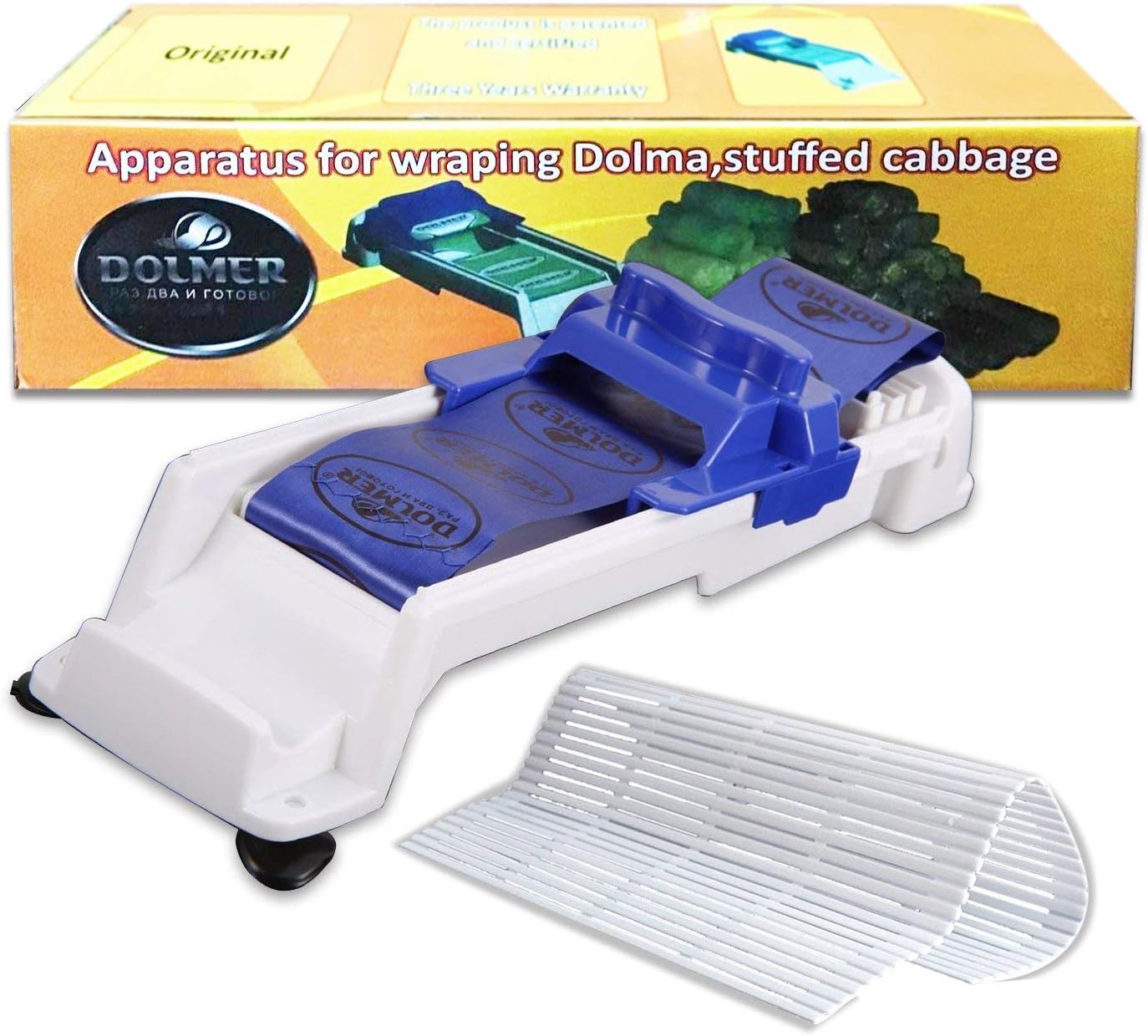 Sushi Maker Machine Kit Includes 1 x Sushi Mat, 1 x Dolma Sarma Roller/Vegetable Meat Roller/Stuffed Grape Leaves Cabbage Rolling Tool for Beginners and Children