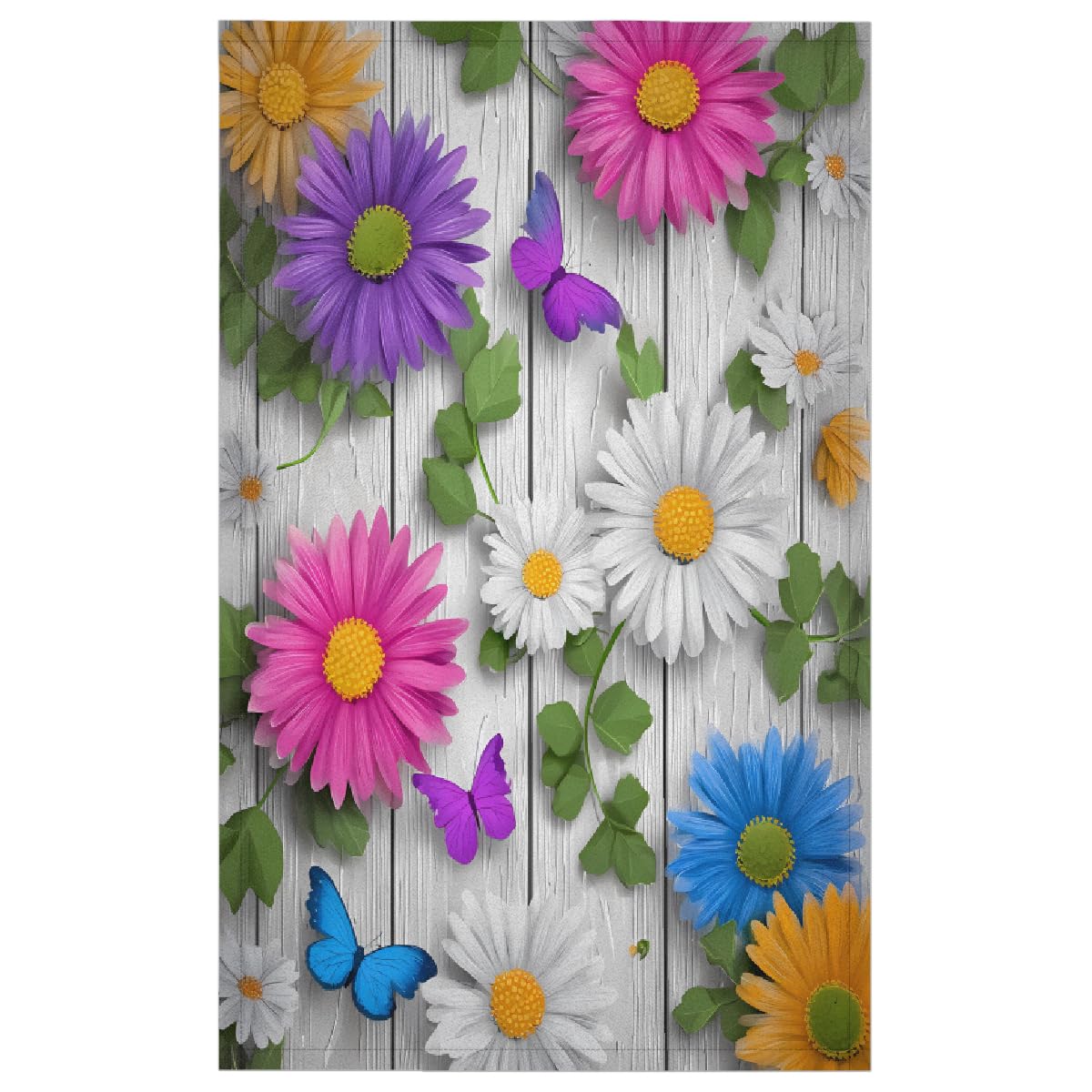 Torchons de cuisine microfibre doux motif marguerite 45x72 cm absorbants