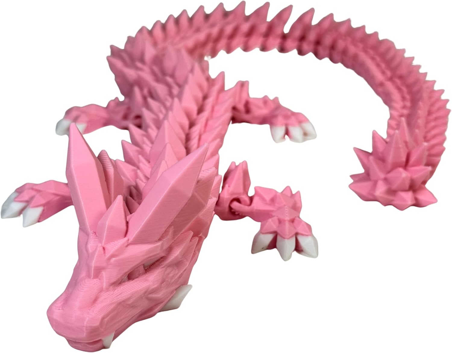 24" Deluxe 3D Printed Crystal Dragon – Flexible Articulating and Large Size at 24 inches (Black Purple Metalic Dual Color Gradient)