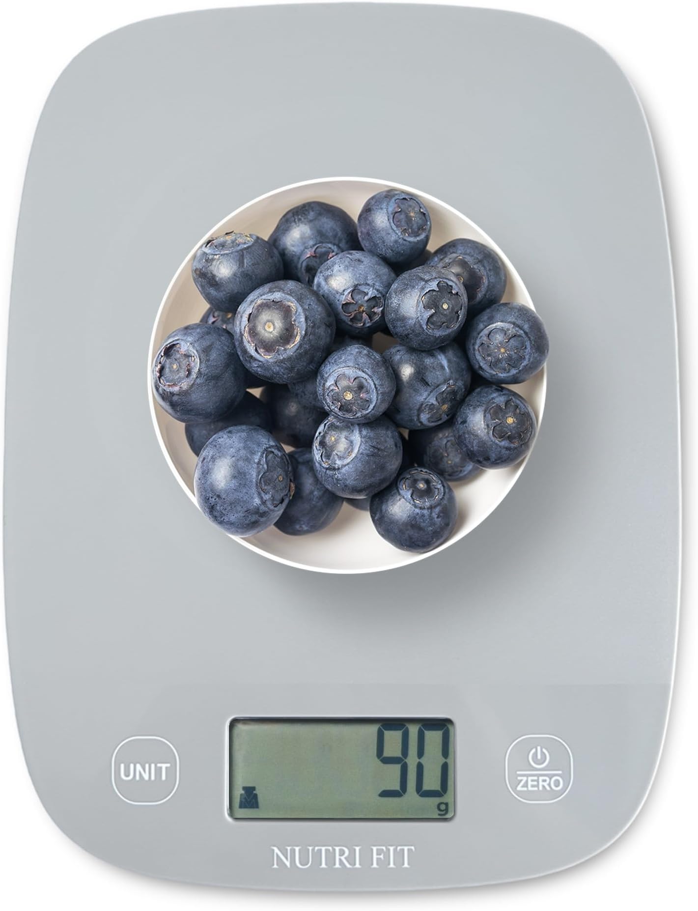NUTRI FIT Food Scale Kitchen Scales Digital Weight Grams and Ounces for Baking Cooking, Weighing Scale Portion Control, Max 11lb 1g Increment 6 Units Smart Tare Hanging Storage, Gray
