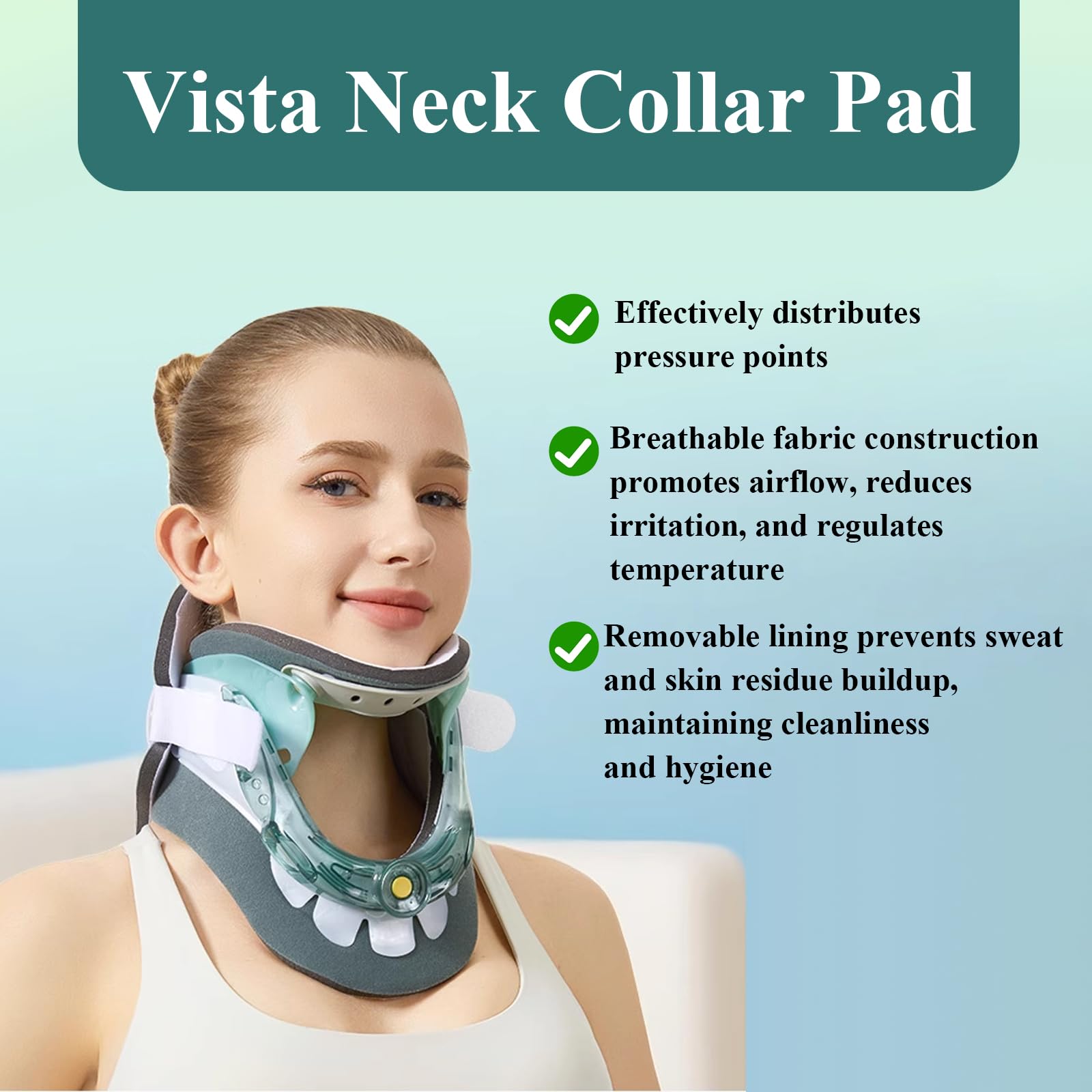 6 cuscinetti di ricambio grigio-verdi, ideali per orecchie Aspen Vista, cuscinetti per cuscino cervicale lavabili, imbottitura Cervical Collar (2 set)