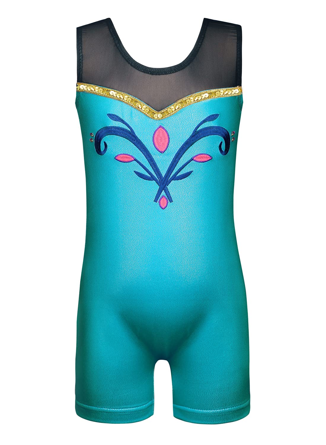HOZIY Leotards for Girls Gymnastics Kids Children Biketard Snowflake Ribbon Blue Purple Hot Pink Sparkle