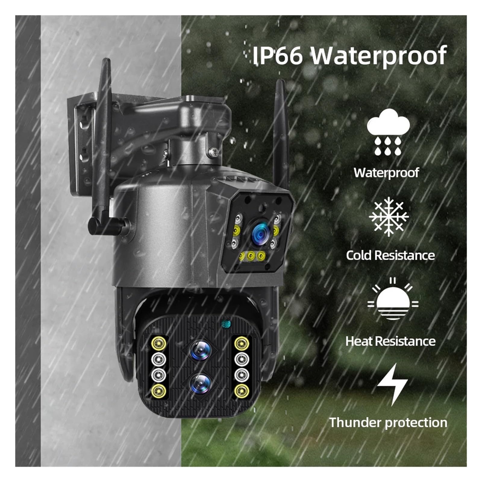 Telecamera esterna WiFi PTZ a triplo obiettivo da 12 MP 6K