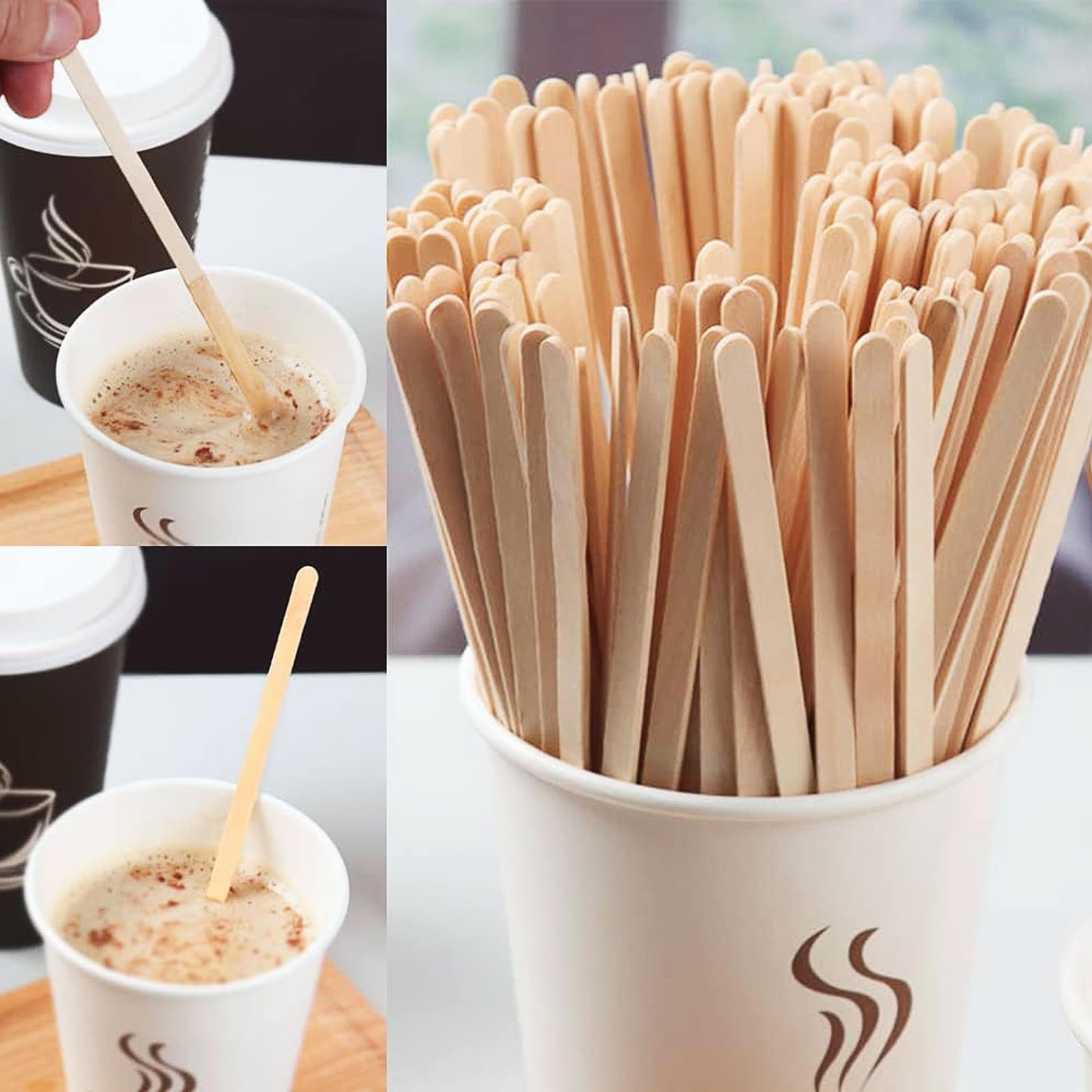 Bastoncini Caffè In Legno 200pz - Agitatori Monouso 14cm Per Bevande, Bar E Artigianato - Foto 9