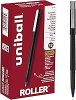 Vista 1 de Bolígrafos roller uniball, punta micro de 0.5 mm, azul, paquete de 12